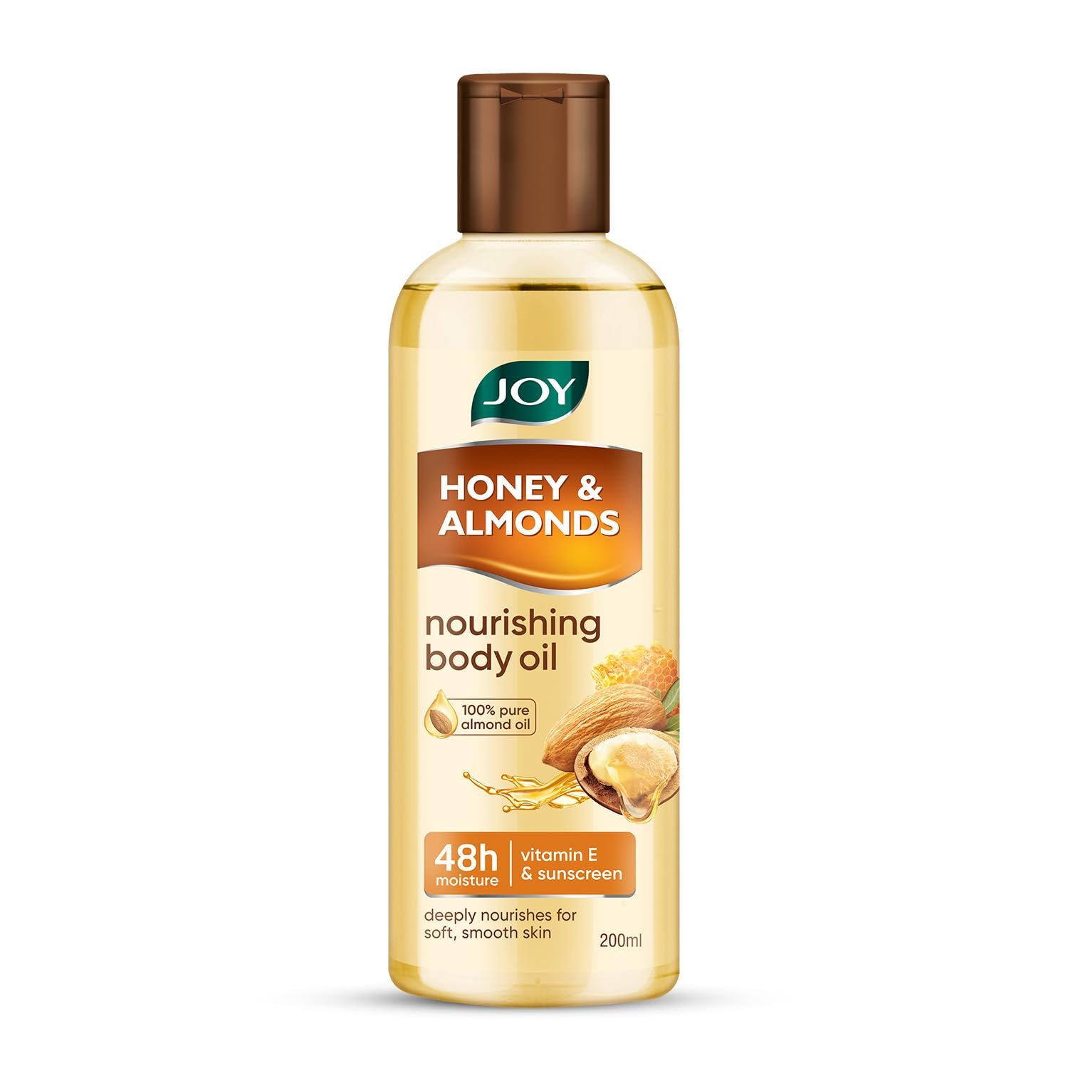 Joy Honey & Almonds Body Oil – After-Bath Daily-Use Badam Massage Oil with Vitamin E & Sunscreen | Full-Body Relaxation, Dry-Skin & Moisture | 200 ml thumbnail