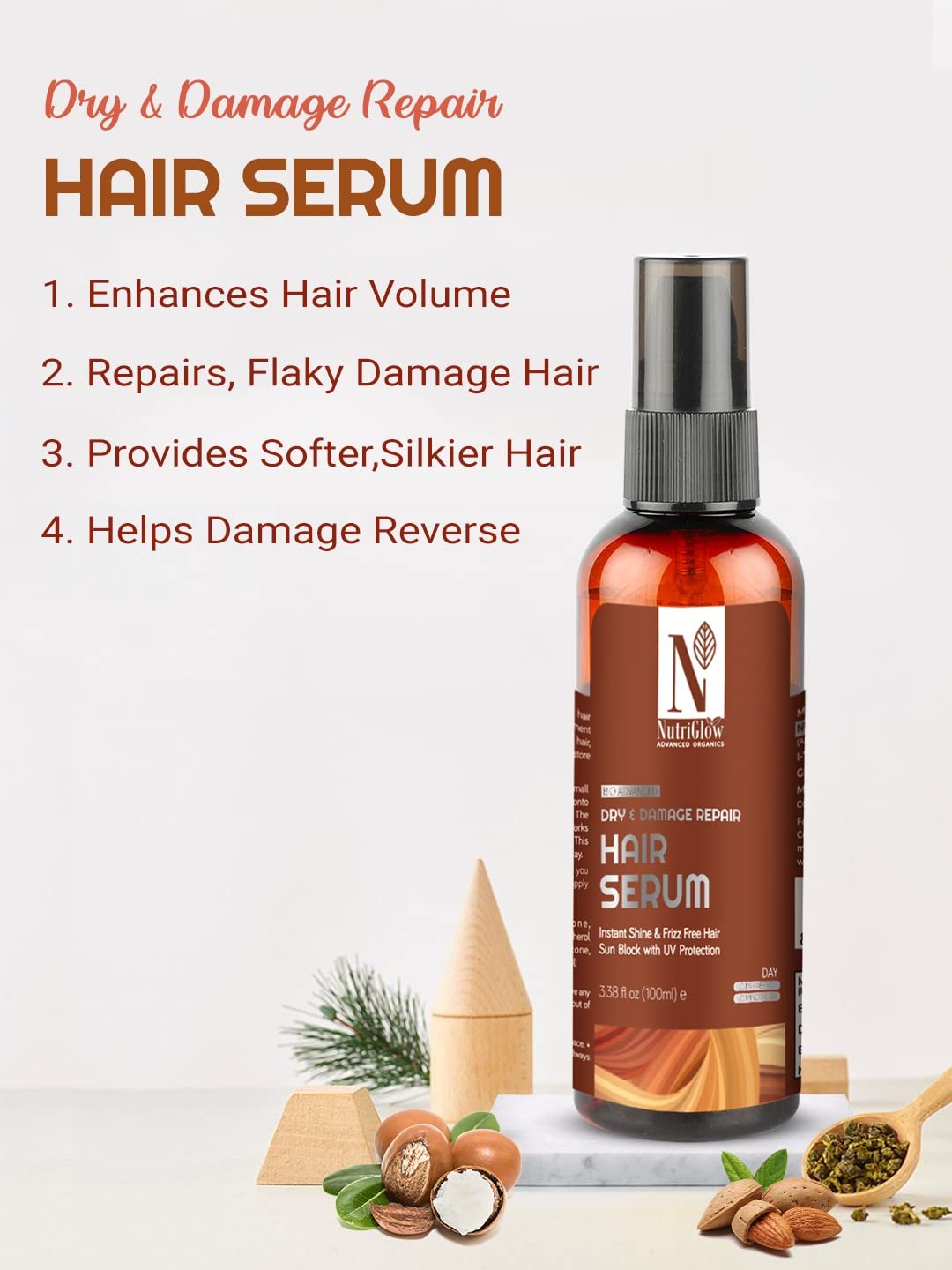 NUTRIGLOW Advanced Organics Dry & Damage Repair Hair Serum 100ml thumbnail