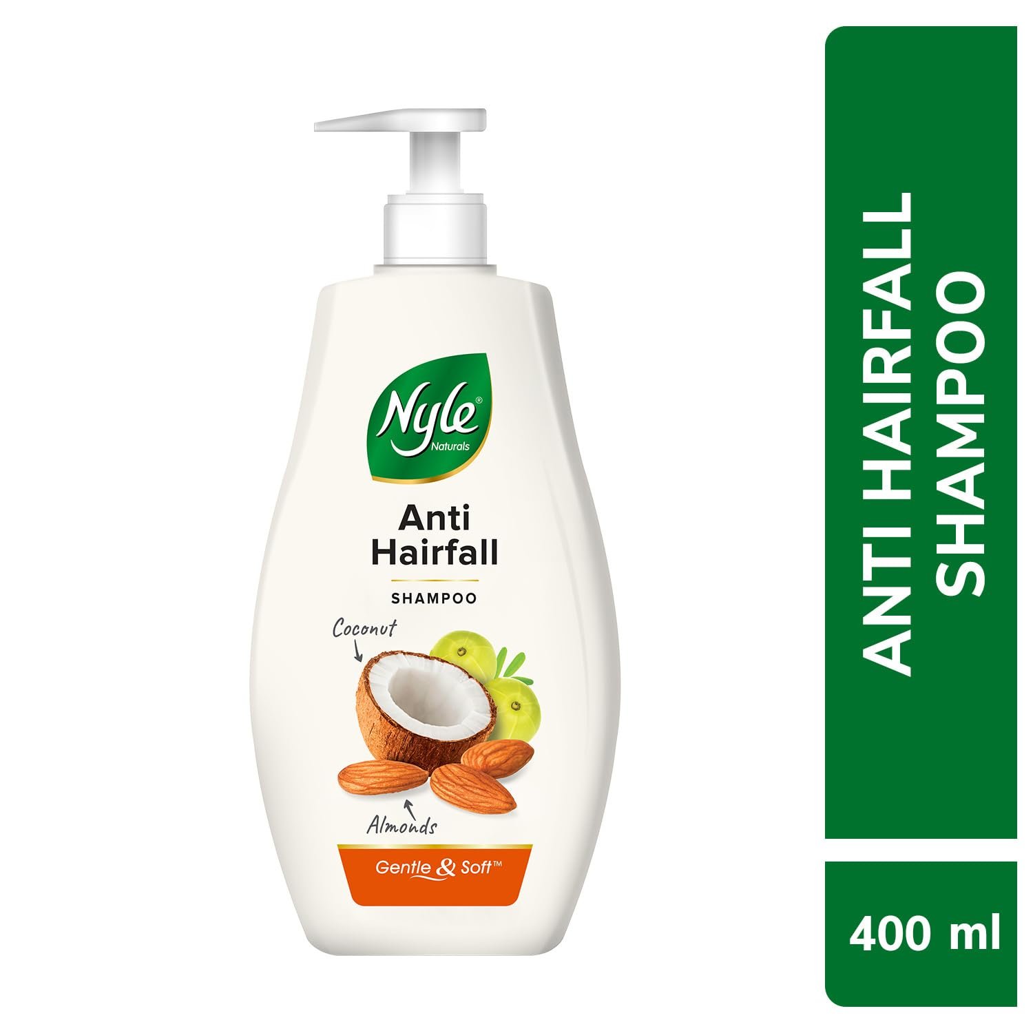 Nyle Naturals Strong & Healthy Anti Hairfall 2 In1 Shampoo With Active Conditioner, With Almonds And Green Gram Sprouts, 400ml thumbnail