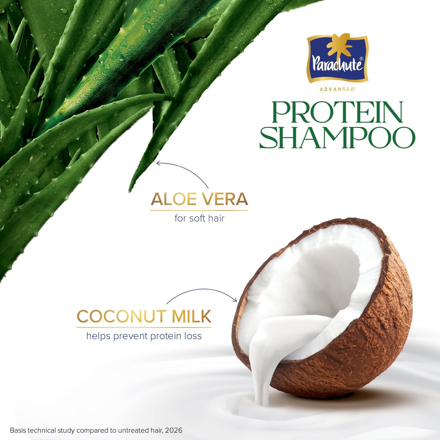 Parachute Advansed Protein Shampoo | with Coconut Milk and Aloe Vera | For up to 100% Damage Repair & up to 3X Softer Hair | Paraben-Free | For Men & Women | 1.2L thumbnail