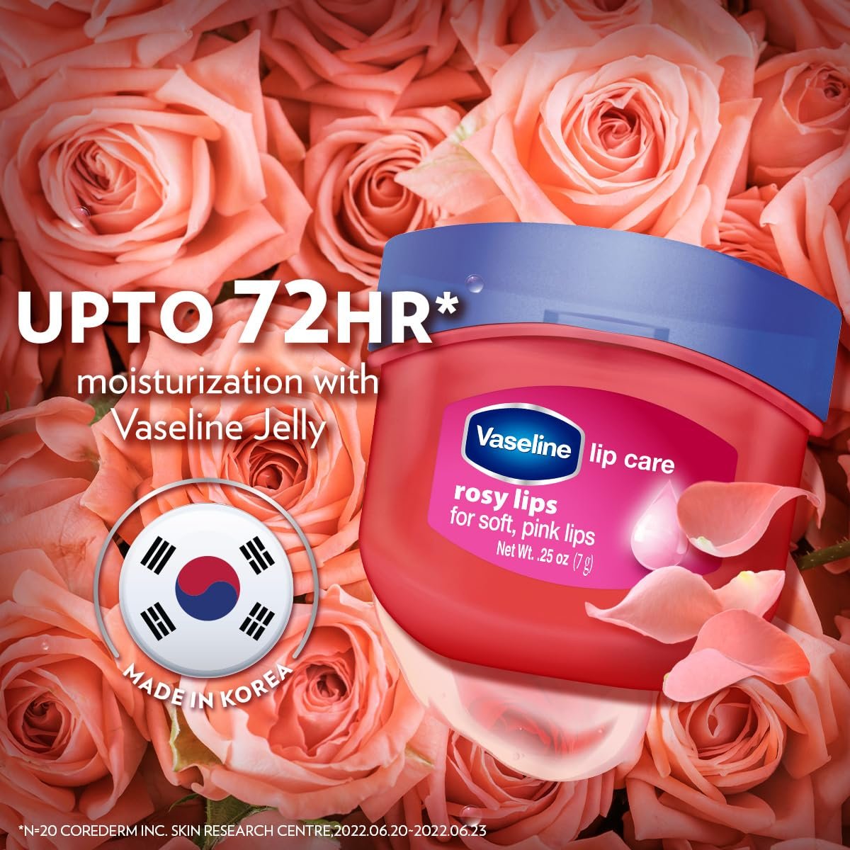 Vaseline Lip Therapy Rosy Lips | Tinted Balm for Soft Pink Finish | 72Hr Moisturization | Rosy Floral Fragrance | 7g thumbnail