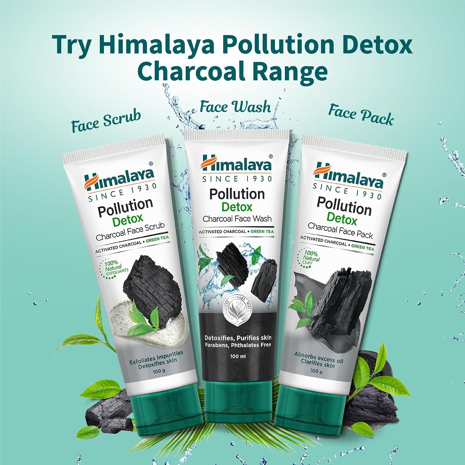 Himalaya Pollution Detox Charcoal Face Wash – Deep Cleansing Facial Cleanser for Removing Dirt & Pollutants, 100ml thumbnail