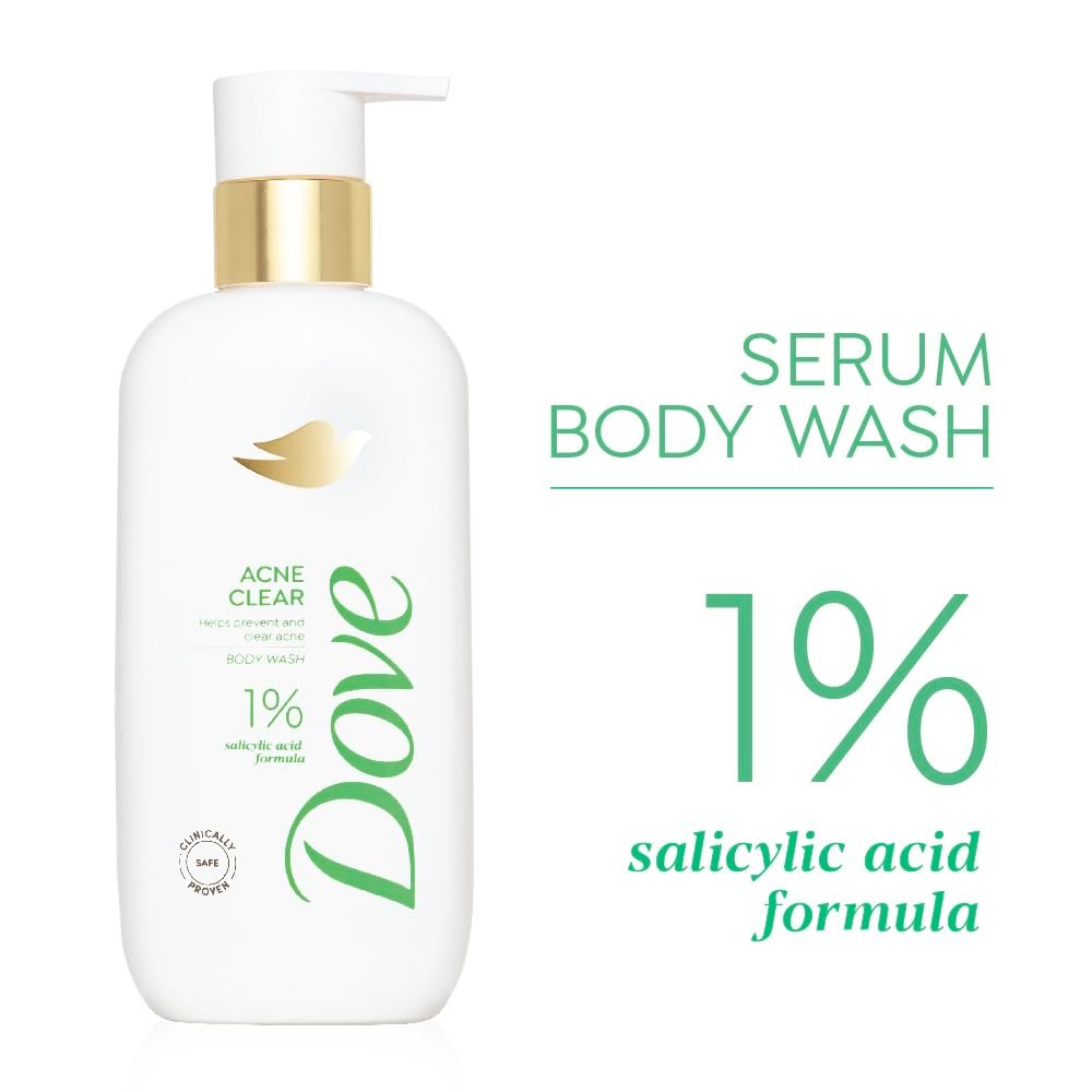 DOVE Acne Clear Serum Body Wash, 300 ml, for Clearer Skin, with 1% Salicylic Acid, Reduces Blemishes and Breakouts, Sulfate-Free, Dermatologist Approved thumbnail