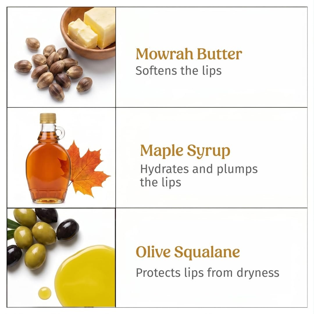 Vilvah Cream Bun Lip Balm| Hydrating & Nourishing Lip Balm for Dry, Chapped Lips| Soft Brown Tint with Mowrah Butter, Maple Syrup & Olive Squalane| Heals, Moisturizes & Evens Lip Pigmentatio thumbnail