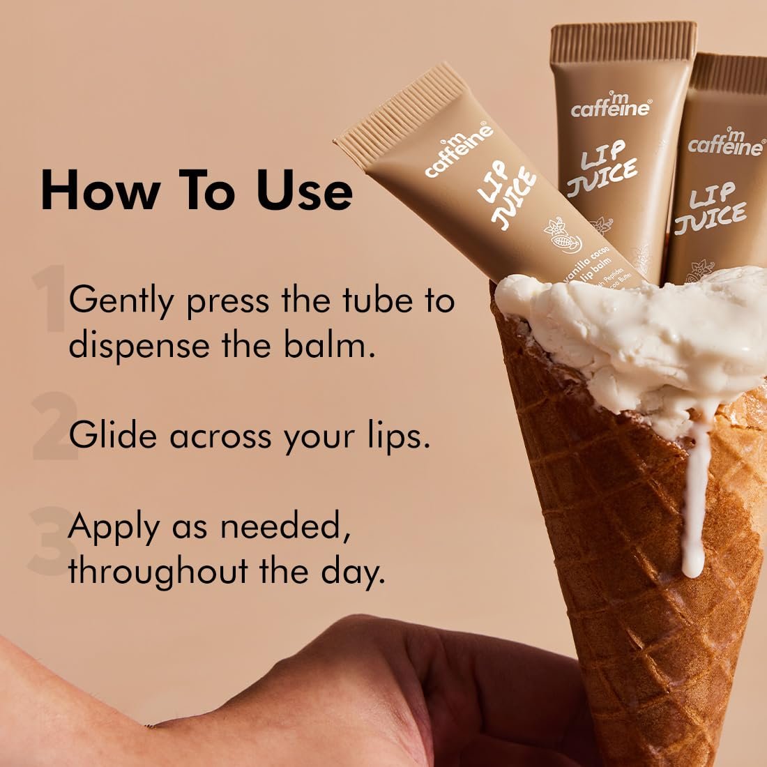 mCaffeine Lip Juice Vanilla Cocoa Lip Balm | 24 hrs Moisturization | Sweet Vanilla Flavor | With Peptides, Cocoa Butter & Vitamin E | Heals Dry & Chapped Lips | Lip Balm For Men & Women - 10 thumbnail
