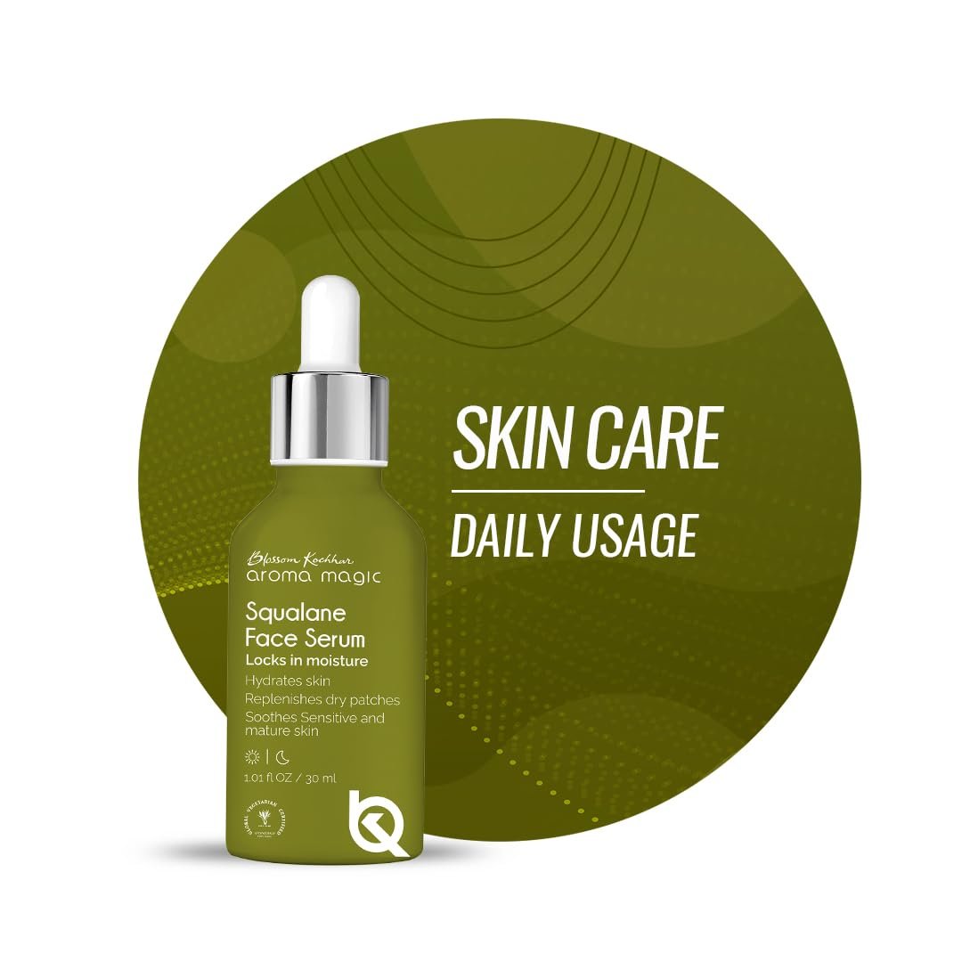 Aroma Magic Squalane Lightweight Face Serum | For Skin Hydration, Provides light Moisturization & Reduces Fine Lines, Restore Dry Patches| 30 ml thumbnail