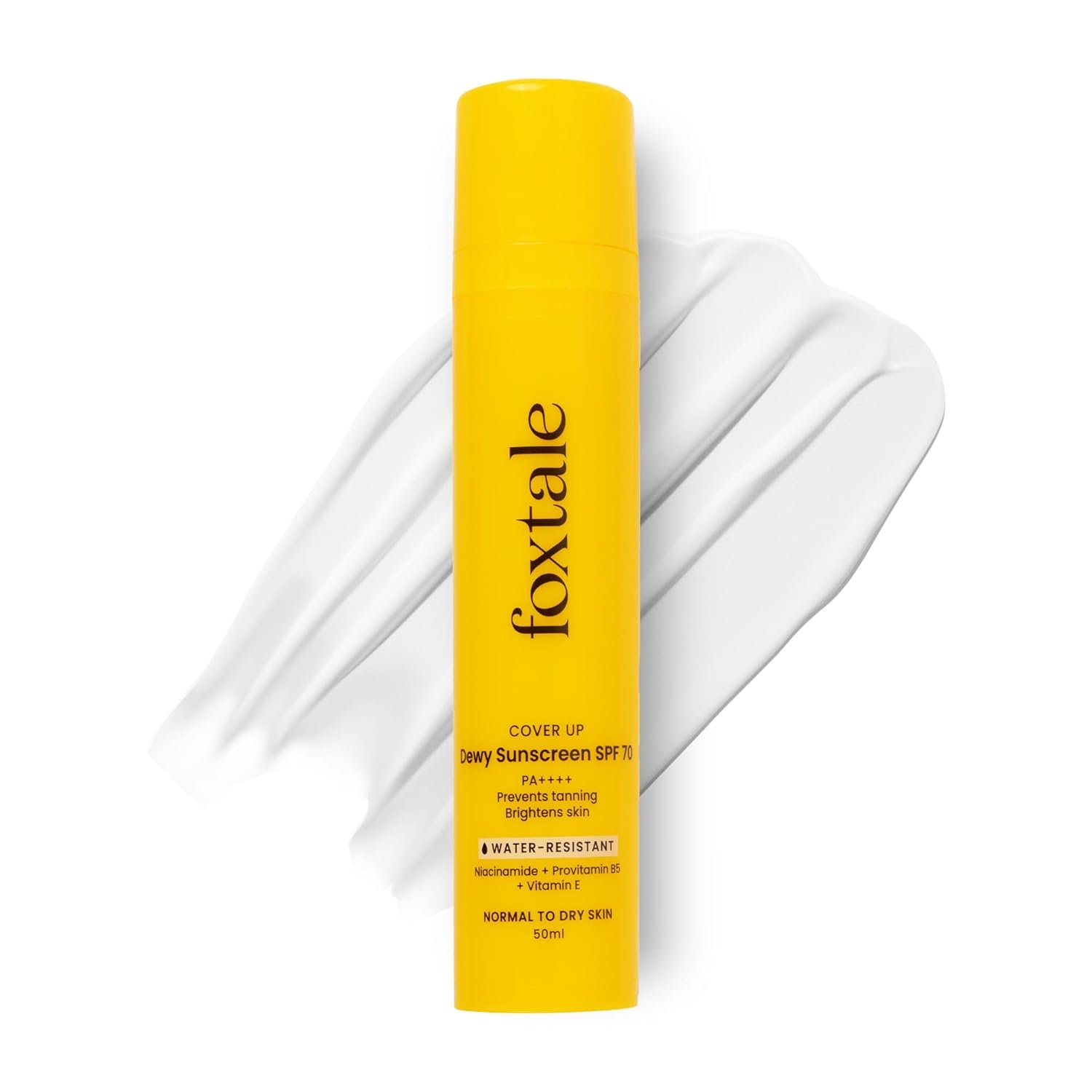 Foxtale SPF 70 Niacinamide Dewy Sunscreen with PA++++ For Dewy Sun Protection | Prevents Tan | Lighten weight, Non Greasy, No White Cast | Anti-Tan Formula | For Men & Women | 50 Ml thumbnail