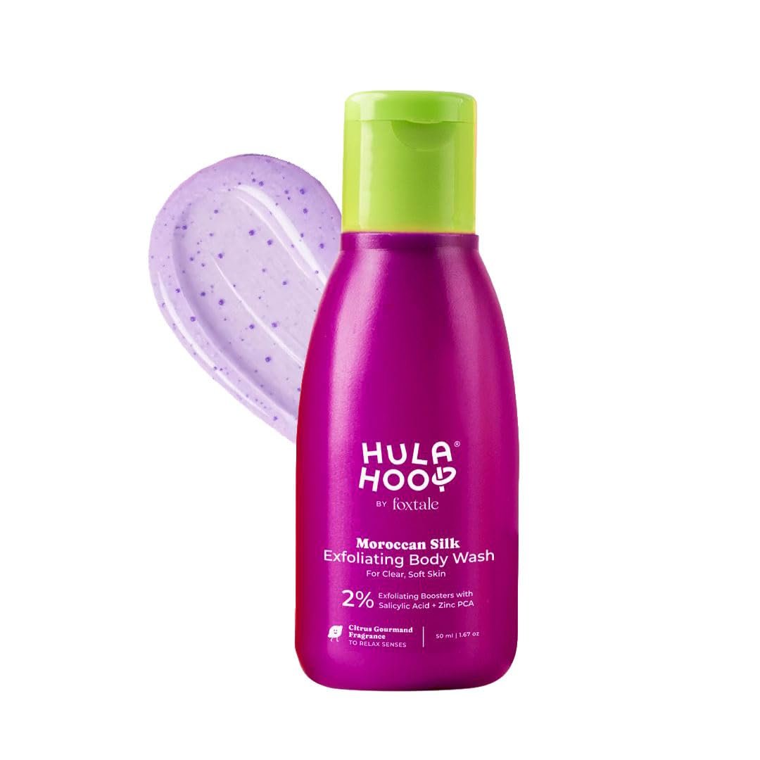 Hula Hoop 2% Salicylic Acid Exfoliating Body Wash 50ml | Helps Unclog Pores & Reduce Body Acne | Strawberry Skin & Ingrown Hair Care | With Zinc PCA | Sulphate-Free | Men & Women