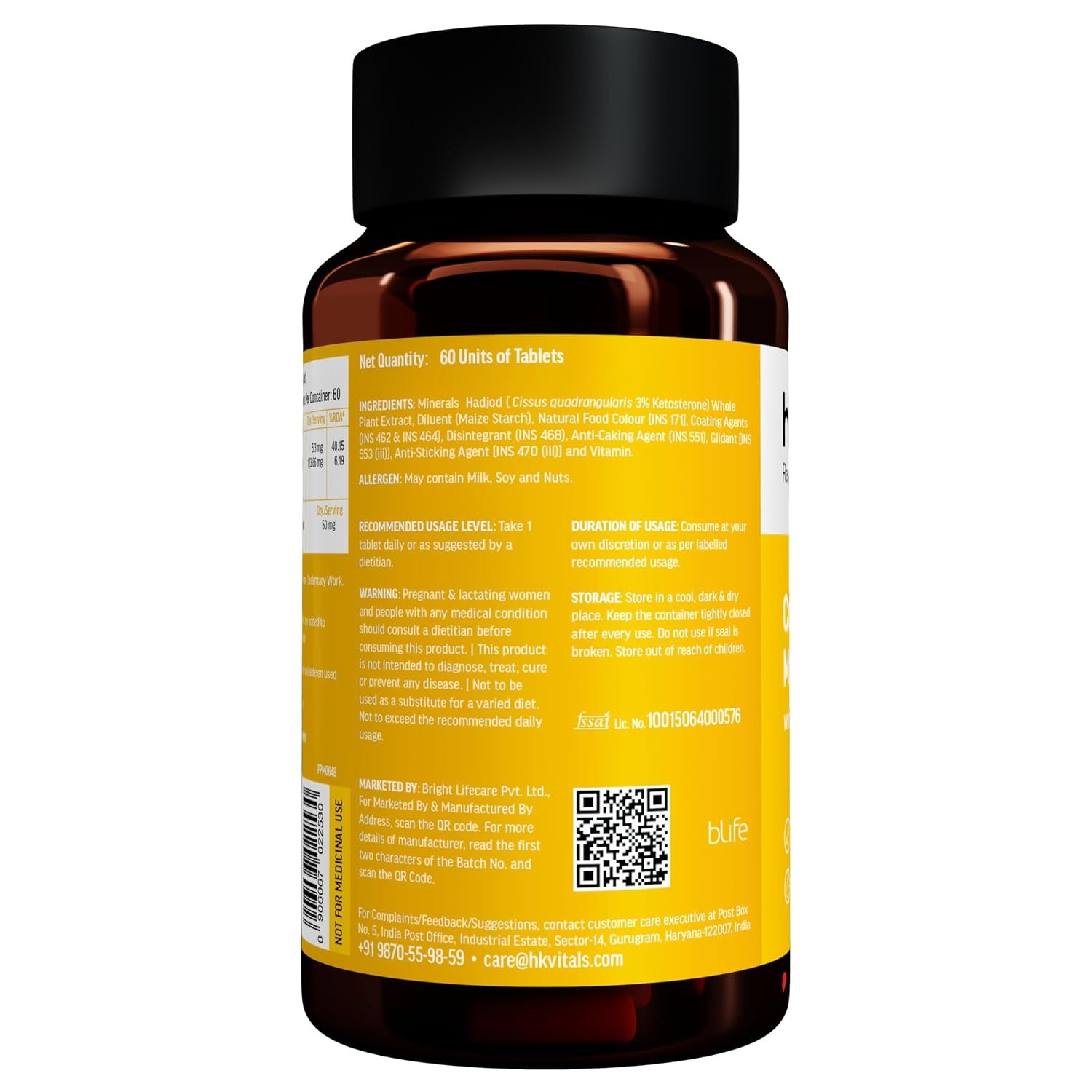 hk vitals Calcium Magnesium & Zinc, 60 Tablets With Vitamin D3 | Supports Bone & Joint Health thumbnail