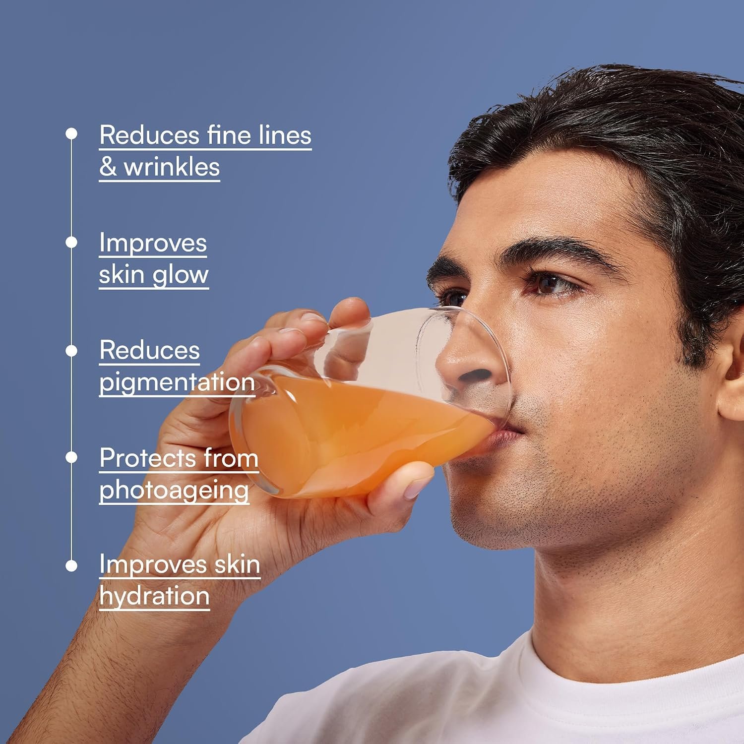 hk vitals Collagen for Men, Orange, 200g Marine Collagen Peptides with Vitamin C, E | For Youthful & Glowing Skin thumbnail