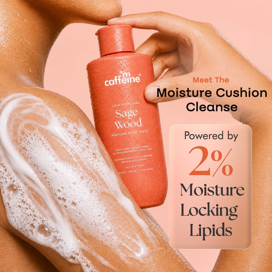mCaffeine Deep Nourishing Milky Body Wash | Glycerin & Betaine for Soft & Smooth Skin | Sage Wood-Citrus Musky  Fragrance | thumbnail