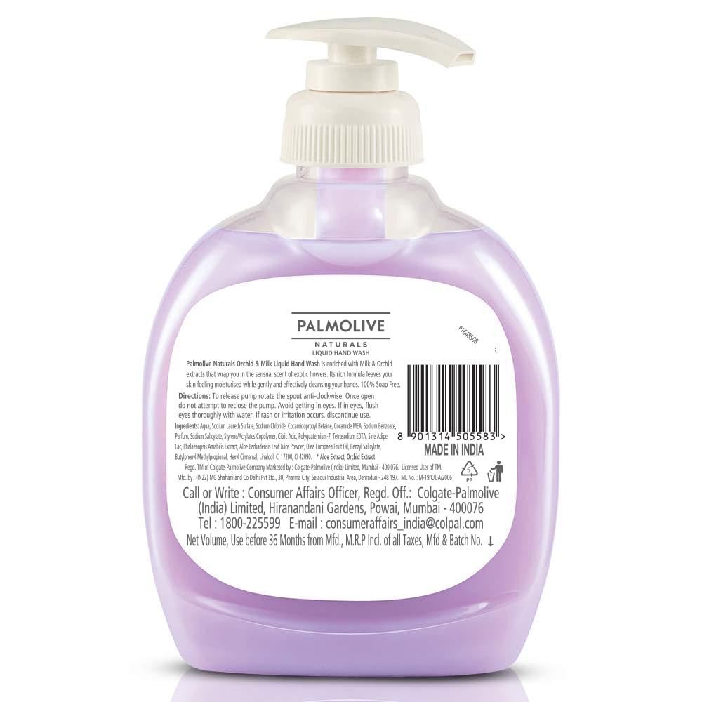 Palmolive Naturals Black Orchid & Milk Liquid Hand Wash, 250ml Dispenser Bottle, Wash Away Germs, Refreshing Fragrance, Multicolor, thumbnail