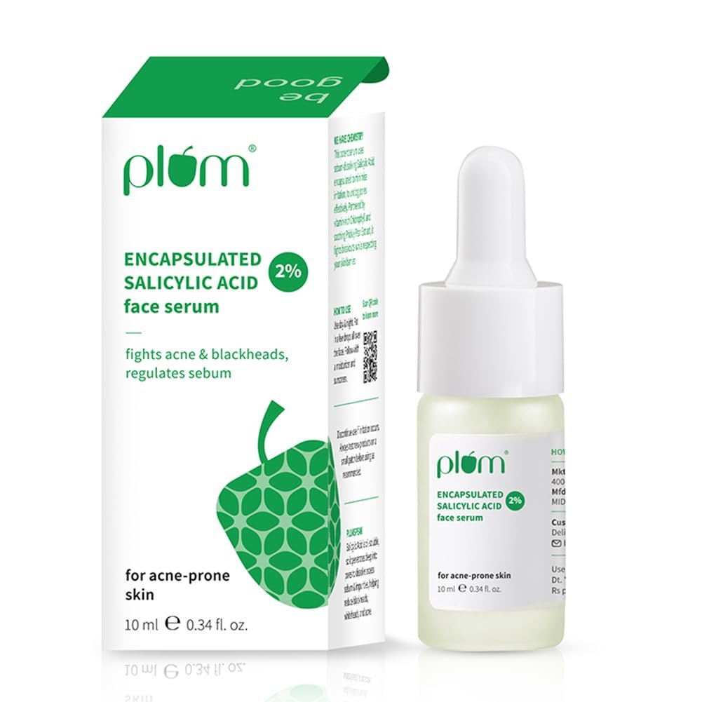 Plum 2% Salicylic Acid Face Serum for Acne & Blackheads | Oil Control & Pore Cleansing / For Men & Women | 10 ml