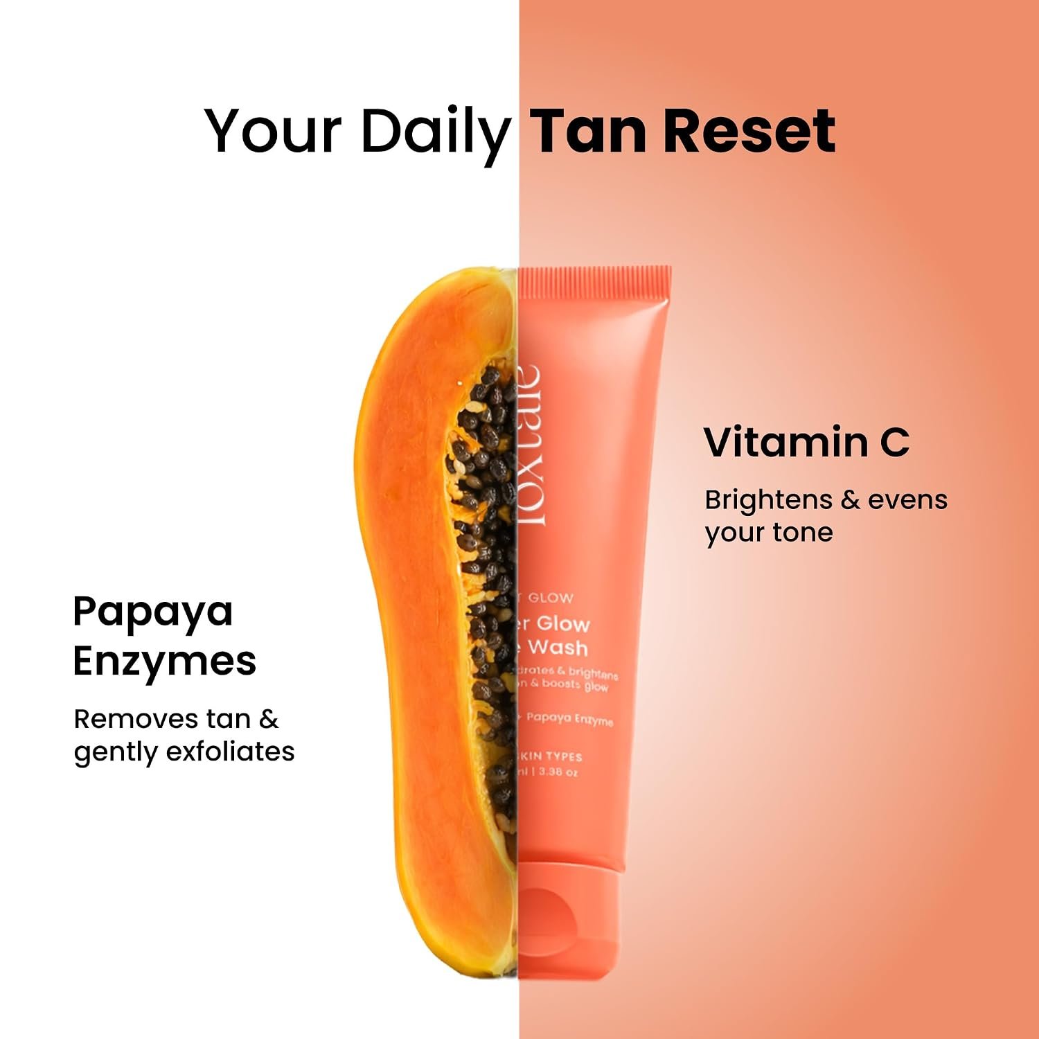 Foxtale Super Glow Detan Face Wash with Vitamin C & Papaya enzyme, Tan Removal, Brightens & Reduces Pigmentation, Gentle Exfoliation | Face Wash for Men & Women | All Skin Types - 100ml thumbnail