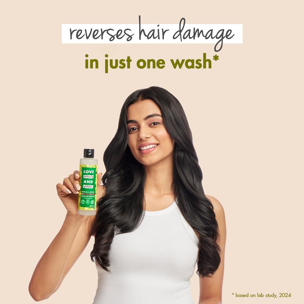 Love Beauty & Planet Olive Oil & Peptide Bond Repair Shampoo | Sulfate-Free & Paraben-Free Hair Cleanser for Damaged Hair | Helps Strengthen, Smooth & Improve Hair Manageability | 200ml thumbnail