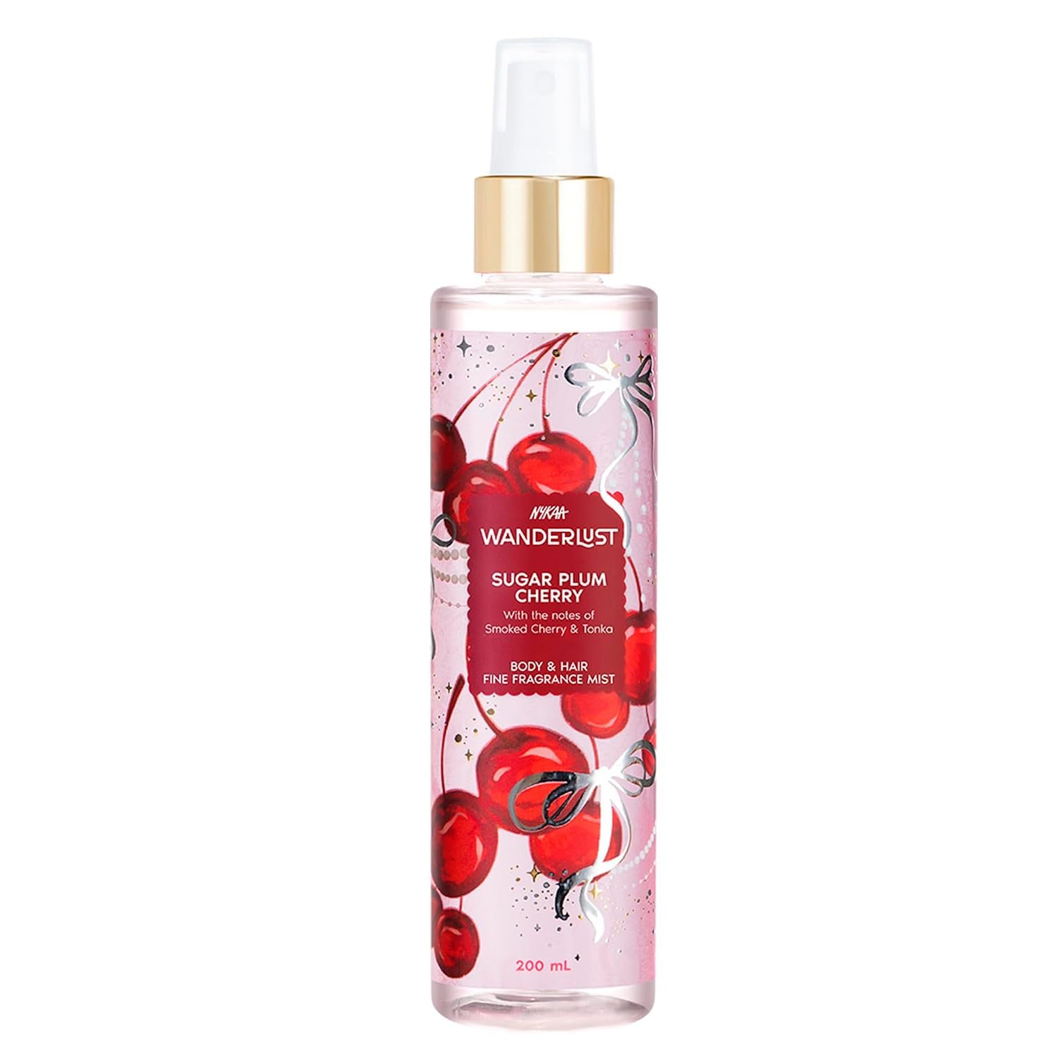 Nykaa Wanderlust Sugar Plum Cherry Perfume Body & Hair Mist, Notes of Cherry & Raspberry, 8 Hrs Long-Lasting Everyday Fragrance, 200 ml thumbnail