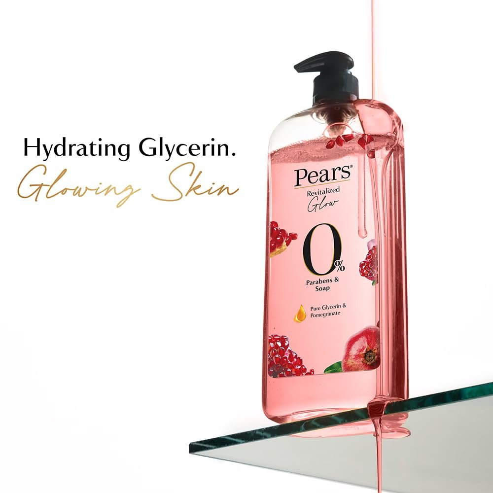 Pears 98% Pure Glycerin Revitalized Glow Body Wash with Pomegranate and 0% Parabens & Soap for a Revitalized Glow, 750ml thumbnail