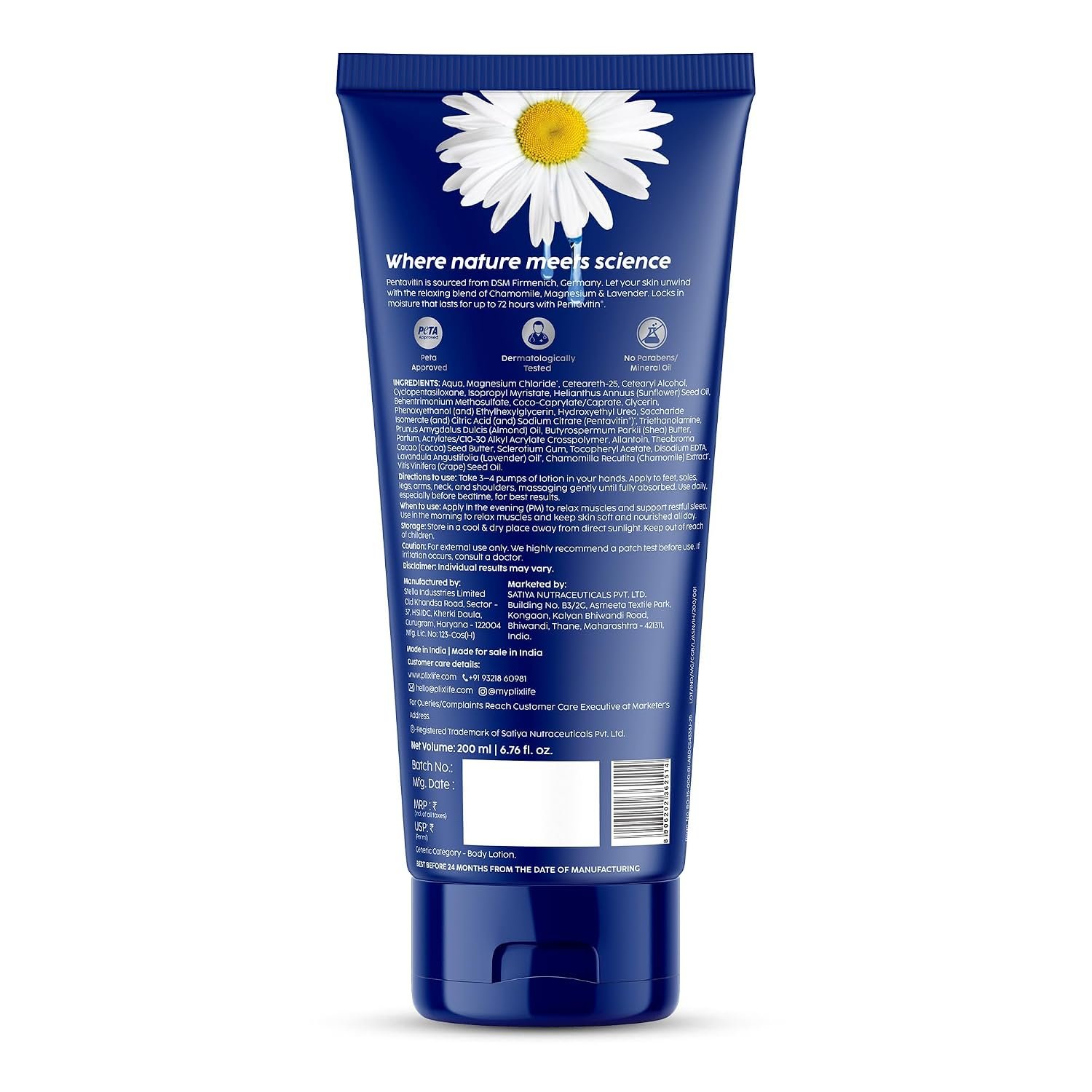 PLIX - THE PLANT FIX Chamomile Calm Magnesium Body Lotion | 10% Magnesium Chloride | Chamomile Extract | Lavender Oil | Helps Relax Tired Muscles | For Men & Women thumbnail