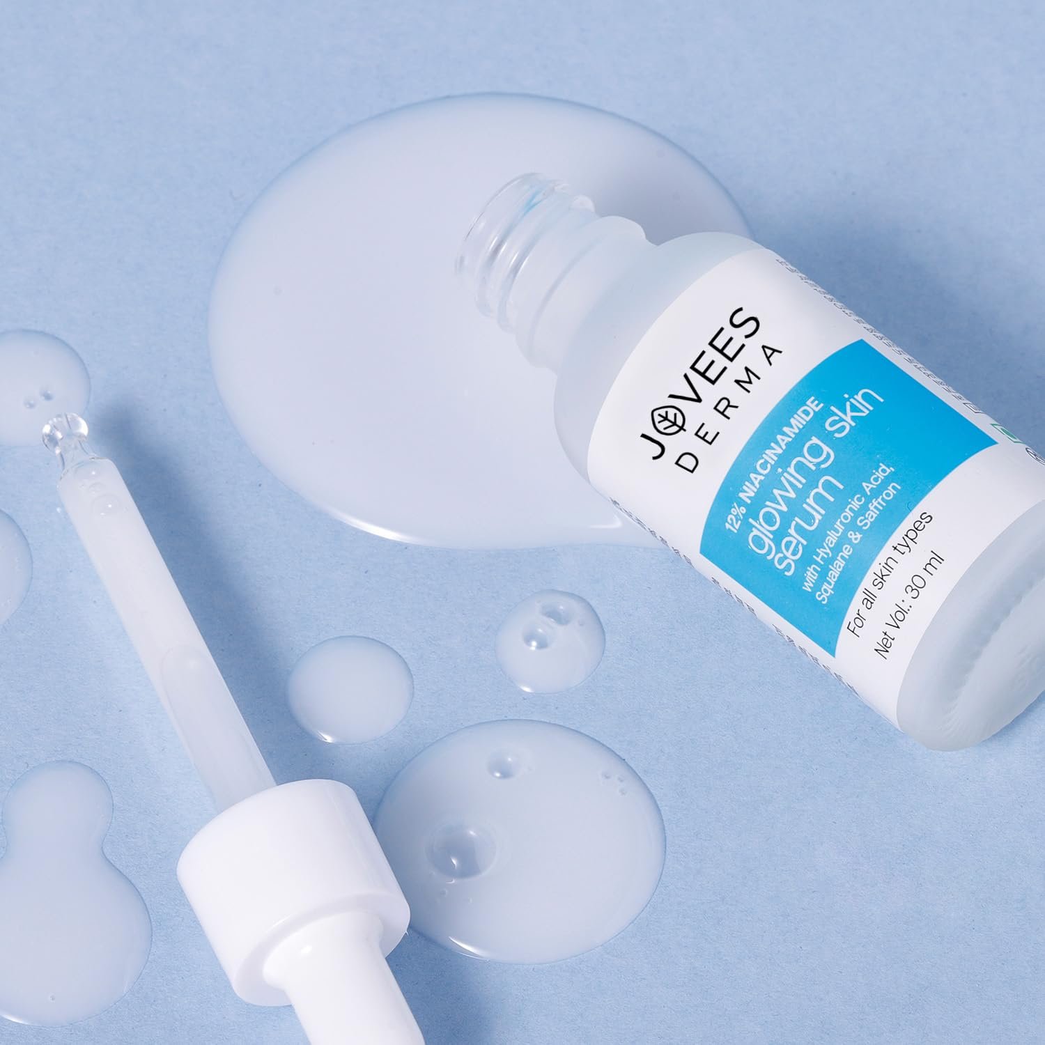 Jovees Herbal 12% Niacinamide Glowing Skin Serum With Hyaluronic Acid, Squalane & Saffron| Reduces Dullness, Hydrates & Repairs Skin| For Day and Night Use| For All Skin Type 30 ml thumbnail