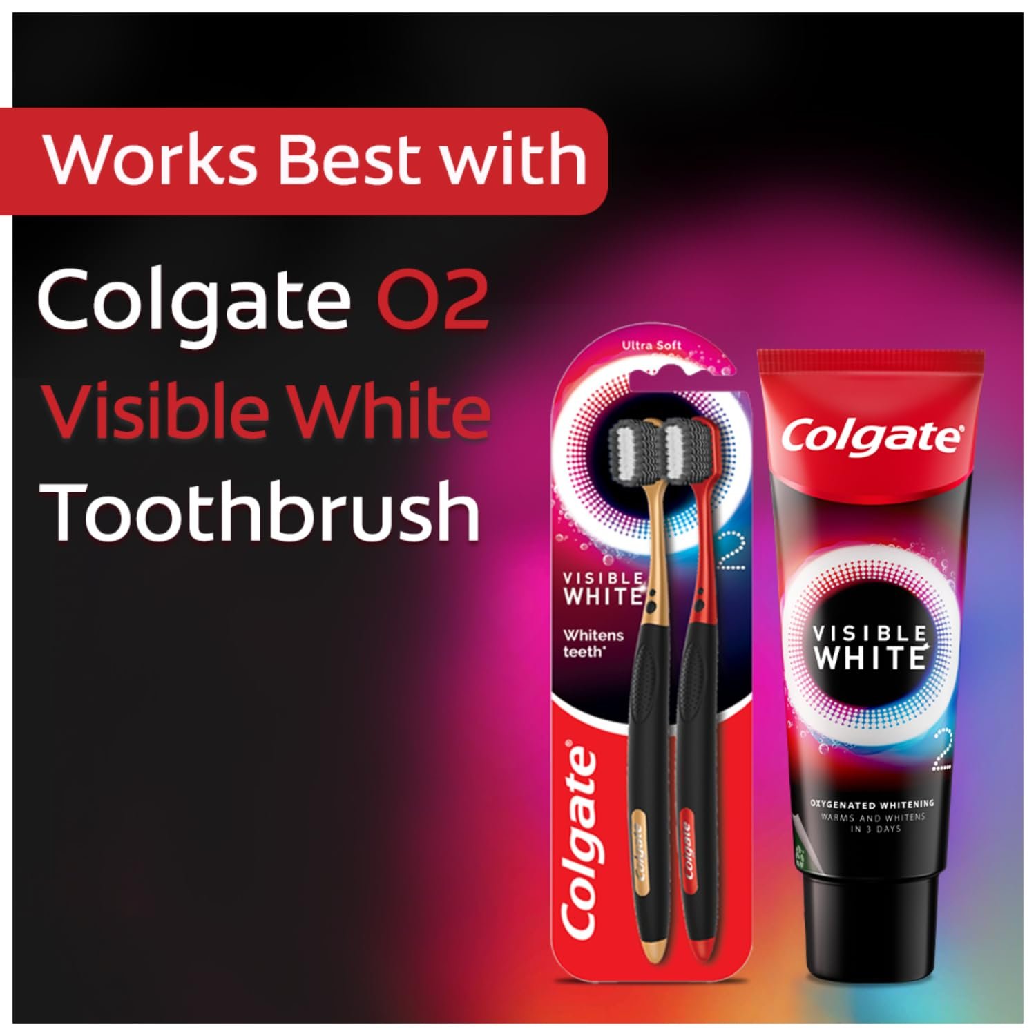 Colgate Visible White O2, Teeth Whitening Toothpaste (25g) for noticeably whiter teeth starting in 3 days with Active Technology, Enamel Safe Teeth Whitening & Fresh Breath thumbnail