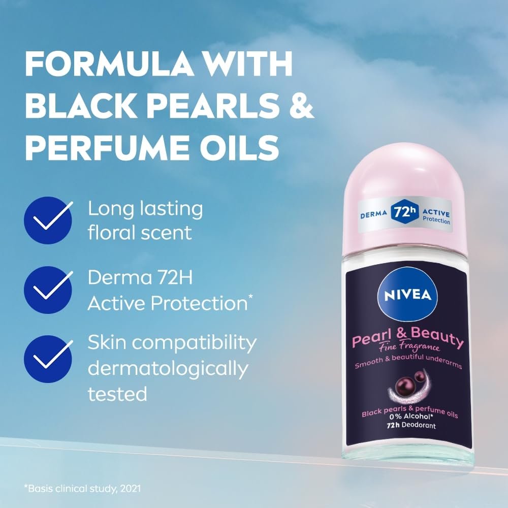 NIVEA Women Pearl & Beauty Roll On Deodorant with 72H Active Odour Protection 50ml thumbnail