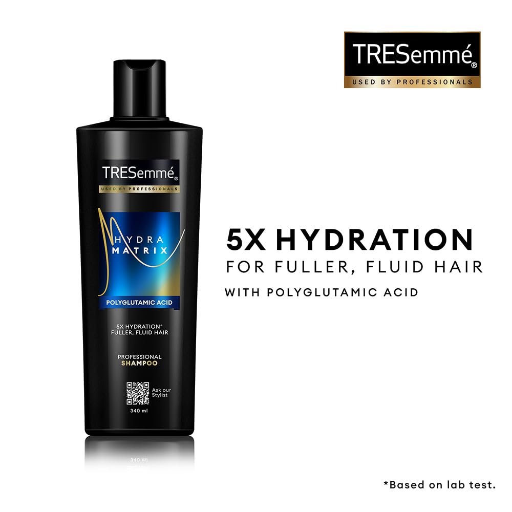 TRESemme Hydra Matrix Hydrating Shampoo 340ml with Polyglutamic Acid for 100H of Fluid Hair | Paraben Free Shampoo for Dry Hair & Scalp | Hard Water Detox thumbnail