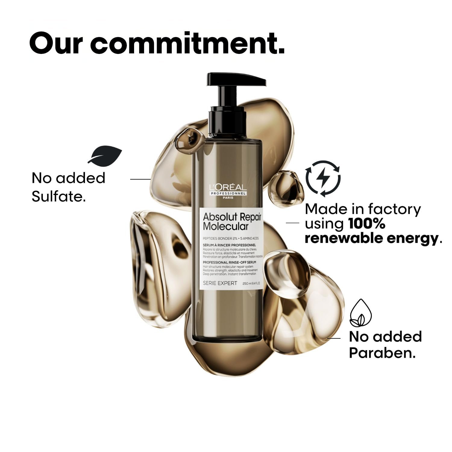 L'Oréal Professionnel Absolut Repair Molecular Deep Repairing Rinse-off Serum for Very Damaged Hair | 3X more strength and Deep Repair With 2% Peptides Bonder & 5 Amino Acids, 250ml thumbnail