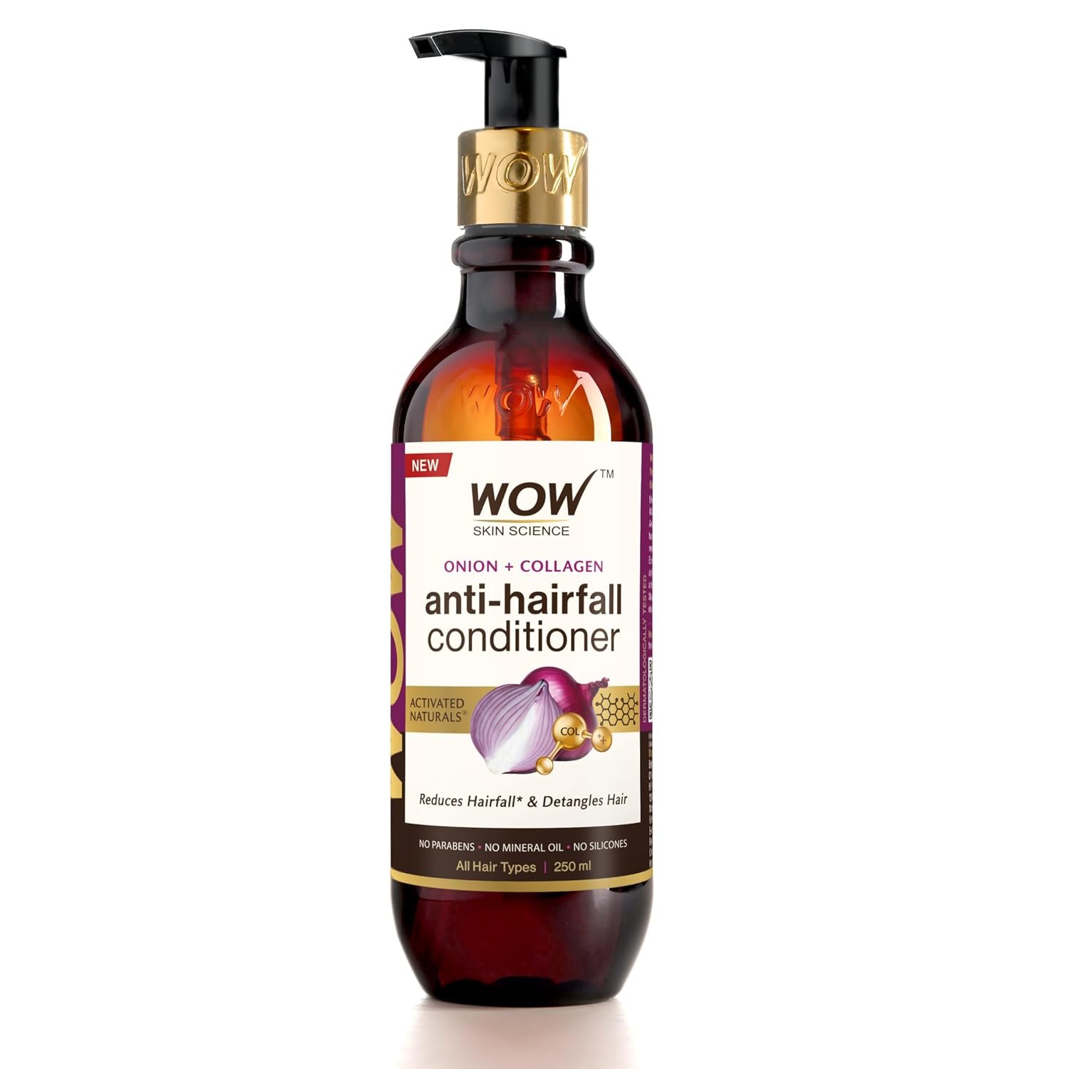WOW Skin Science Onion + Collagen Anti-Hairfall Conditioner - No Parabens, Mineral Oil, Silicones, Color & Peg - 250 ml