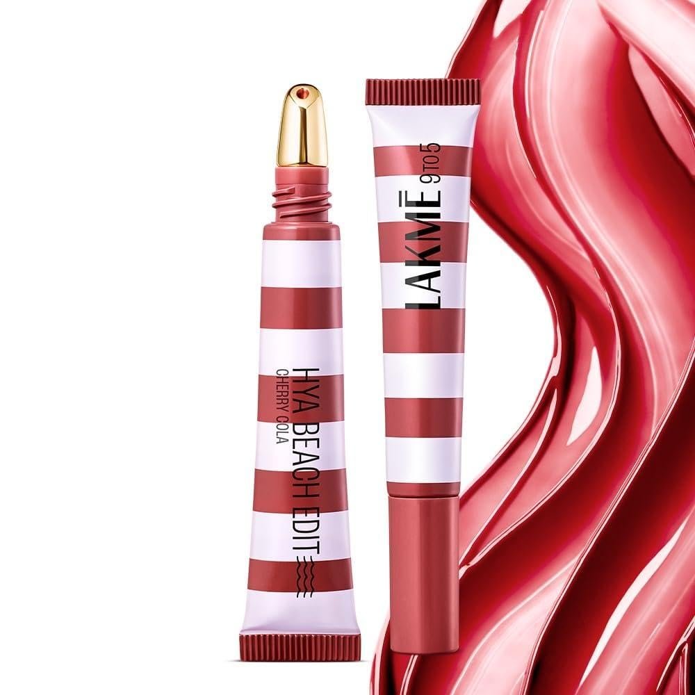 Lakme 9to5 Hya Beach Edit Lip Gloss Stain - 5 Cherry Cola, Long Lasting Stain, For Soft and Nourished Lips, with Linoleic Acid & Hyaluronic Acid, SPF 15, Non-Sticky and Lightweight, 10 ml thumbnail