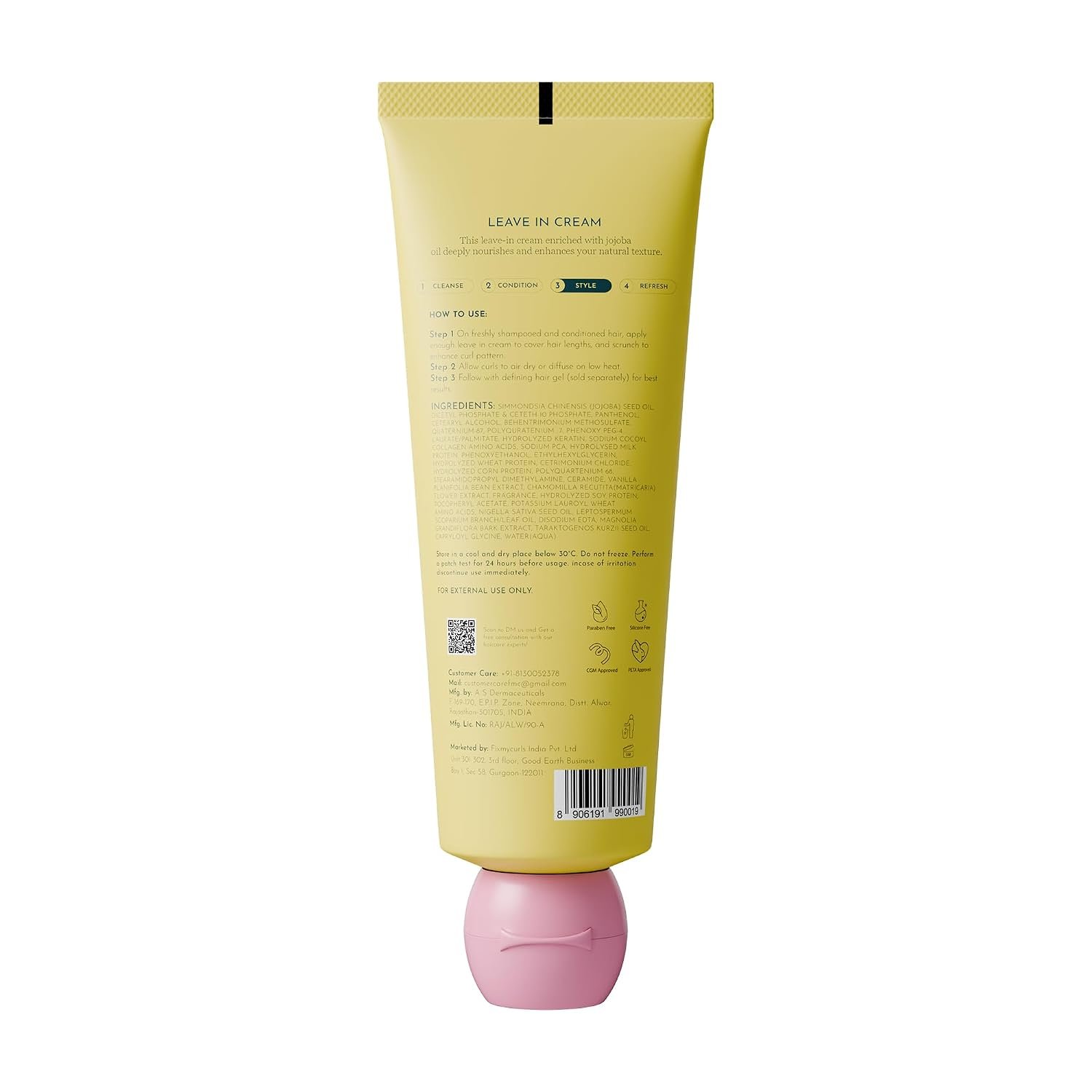 Fix My Curls Leave In Cream | Enriched with Jojoba Oil & Nigella Sativa Seed Oil| Curly And Wavy Hair Cruelty-Free Vegan Frizz Control Hydration (200g) thumbnail