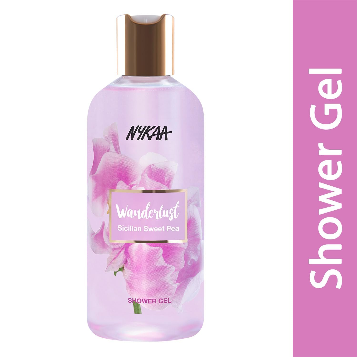 Nykaa Wanderlust Bath and Body Sicilian Sweet Pea Shower Gel,300 Ml|Nourishes & Hydrates|Gentle Cleanser|Sweet Smell |Enriched With Aloe Vera|Paraben-Free,Vegan| thumbnail