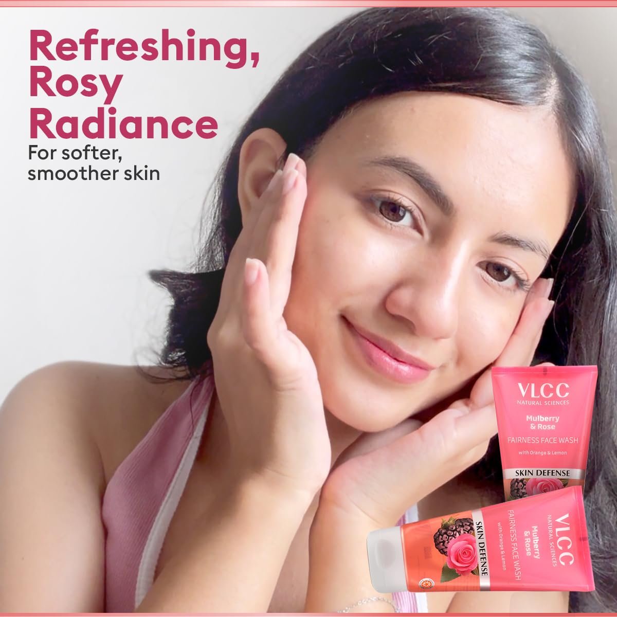 VLCC Mulberry & Rose Face Wash for Radiant Glow, Enriched with Rose, Mulberry, Orange & Lemon Peel Extracts for Fresh & Clear Skin, 150ml Each (Pack of 2) thumbnail