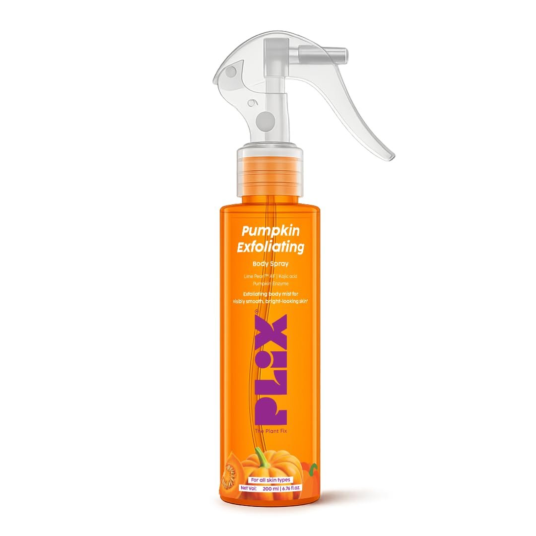 PLIX The Plant Fix Pumpkin Enzyme Body Exfoliating Spray with Kojic Acid & PHA | Exfoliating Body Spray for Smooth, Bright & Refined-Looking Skin | Helps Remove Dead Skin & Uneven Tone | 200 thumbnail