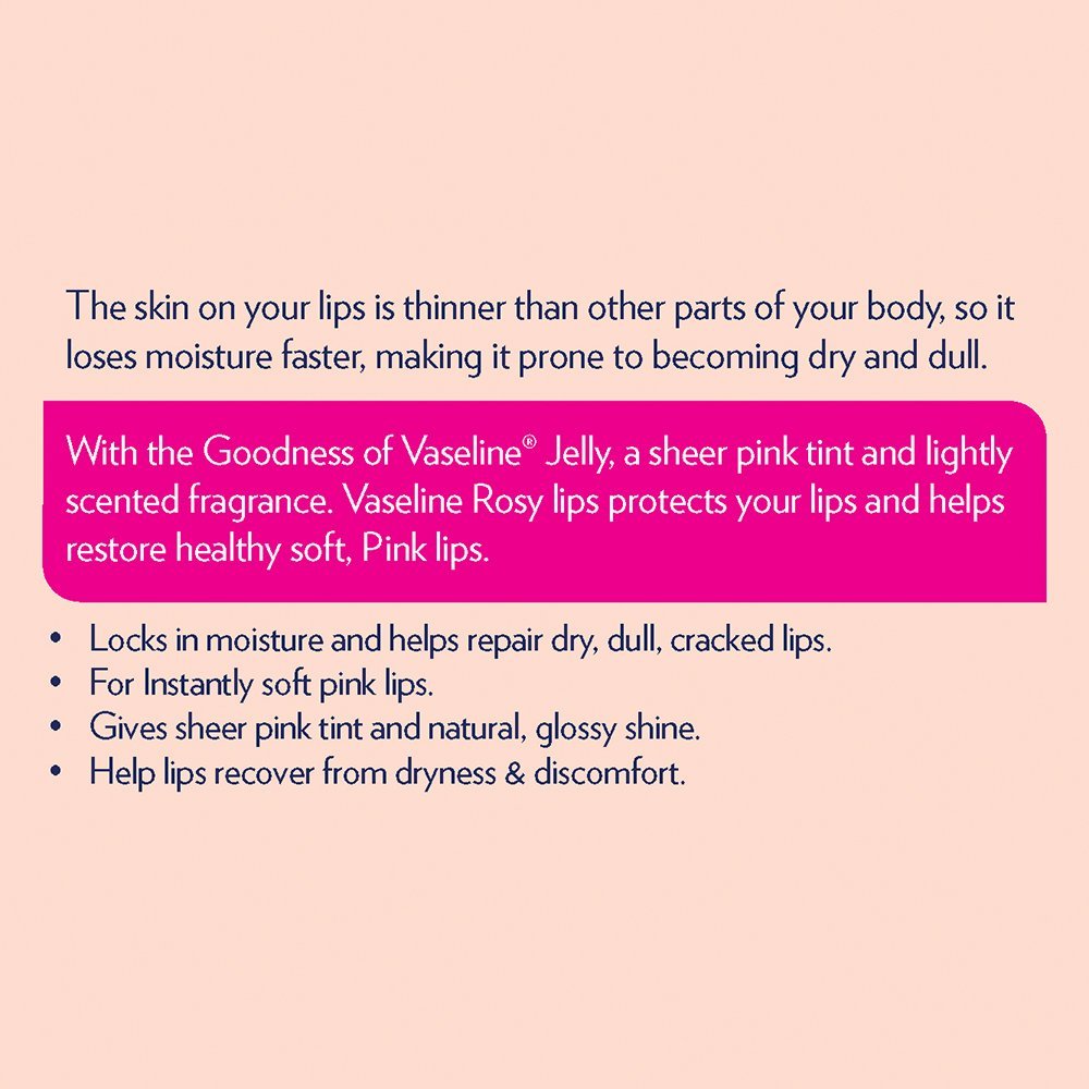 Vaseline Rosy Lips Lip Care, 10G, Pink,(Pack Of 1) thumbnail