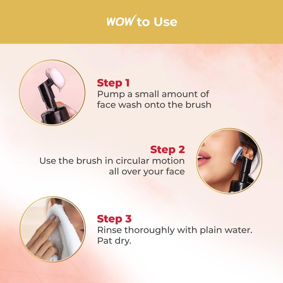 WOW Skin Science Apple Cider Vinegar Foaming Face Wash - No Parabens, Sulphate & Silicones (with built-in brush) thumbnail