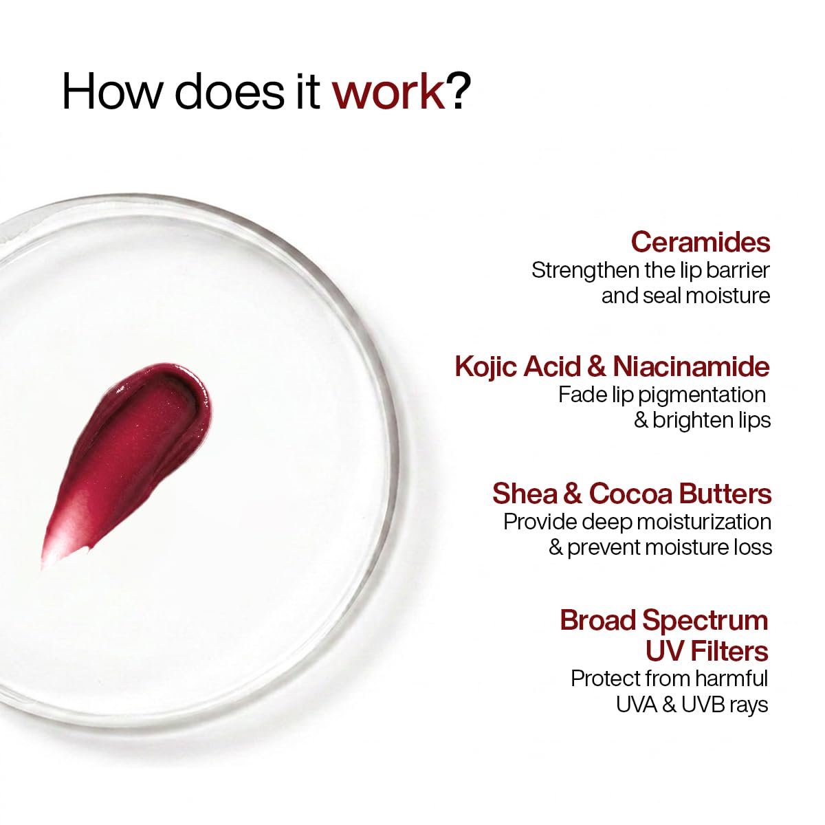 WishCare Tinted Lip Balm with SPF 50 PA+++ | Brightening Lip Balm for Pigmented Dark Lips | In-Vivo Tested | Kojic Acid & Niacinamide | SPF50 Lipbalm for Women | 5g | Blush Red thumbnail