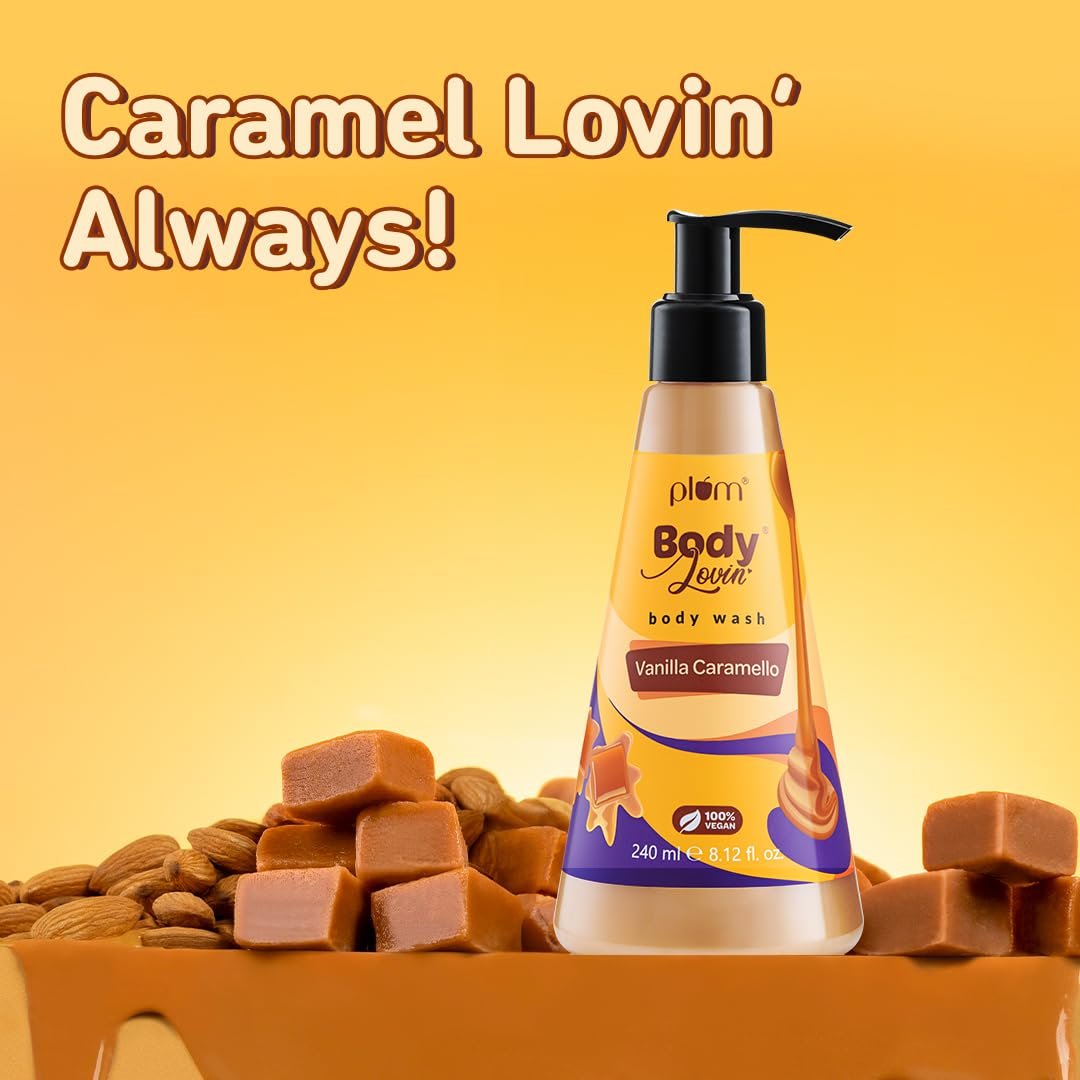 Plum BodyLovin' Vanilla Caramello Body Wash | SLS-Free Creamy Shower Gel For Women | Delicious Caramel Fragrance for Soft & Smooth Skin  For All Skin Types (240 ml) thumbnail