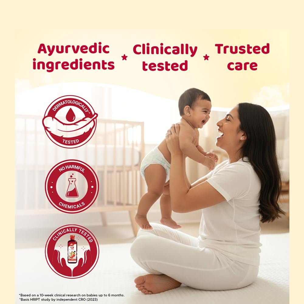 Dabur Lal Tail : Ayurvedic Baby Oil|Clinically Tested 2x Faster Physical Growth for Stronger Bones and Muscles- 200 ml thumbnail