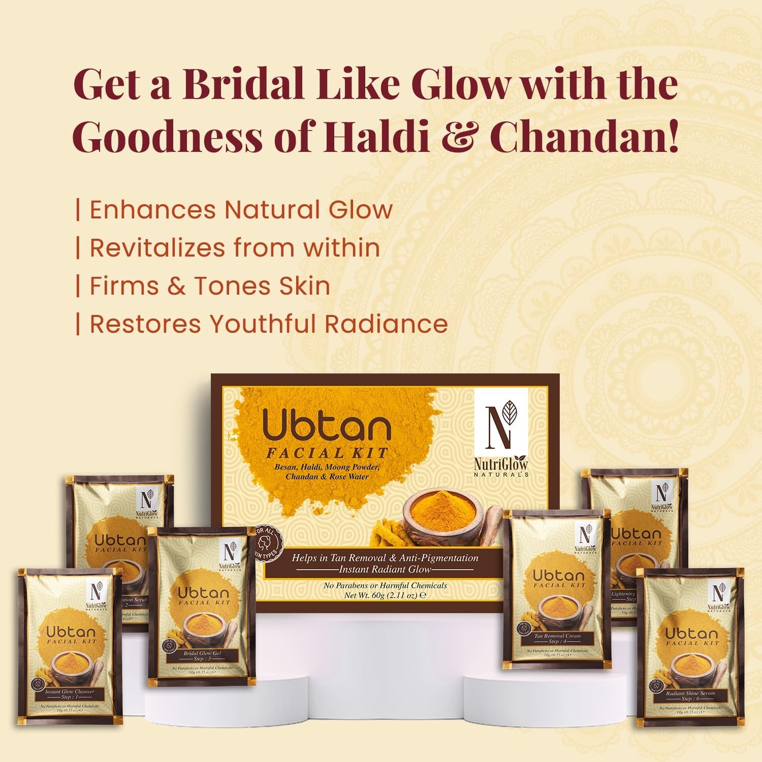 NutriGlow NATURAL'S Ubtan Facial Kit 60g thumbnail