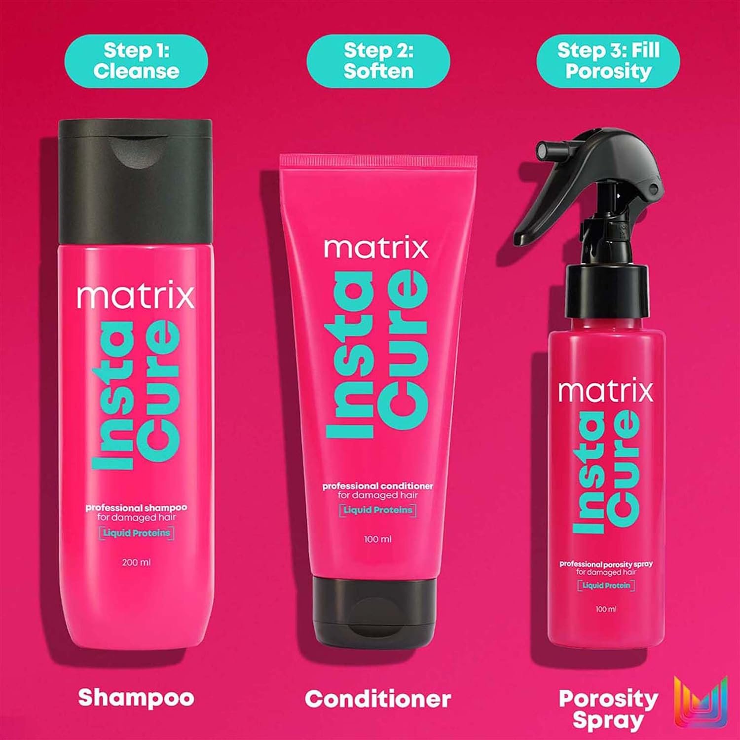 Matrix Professional InstaCure Porosity Spray with Liquid Protein, for Damaged Hair | Reduced Split Ends, Breakage, Knotting | For All Hair Types | Paraben Free thumbnail