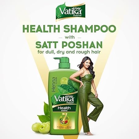 Dabur Vatika Health Shampoo with Henna & Amla | Nourishing Shampoo for Strong, Healthy-Looking & Manageable Hair | 1L thumbnail