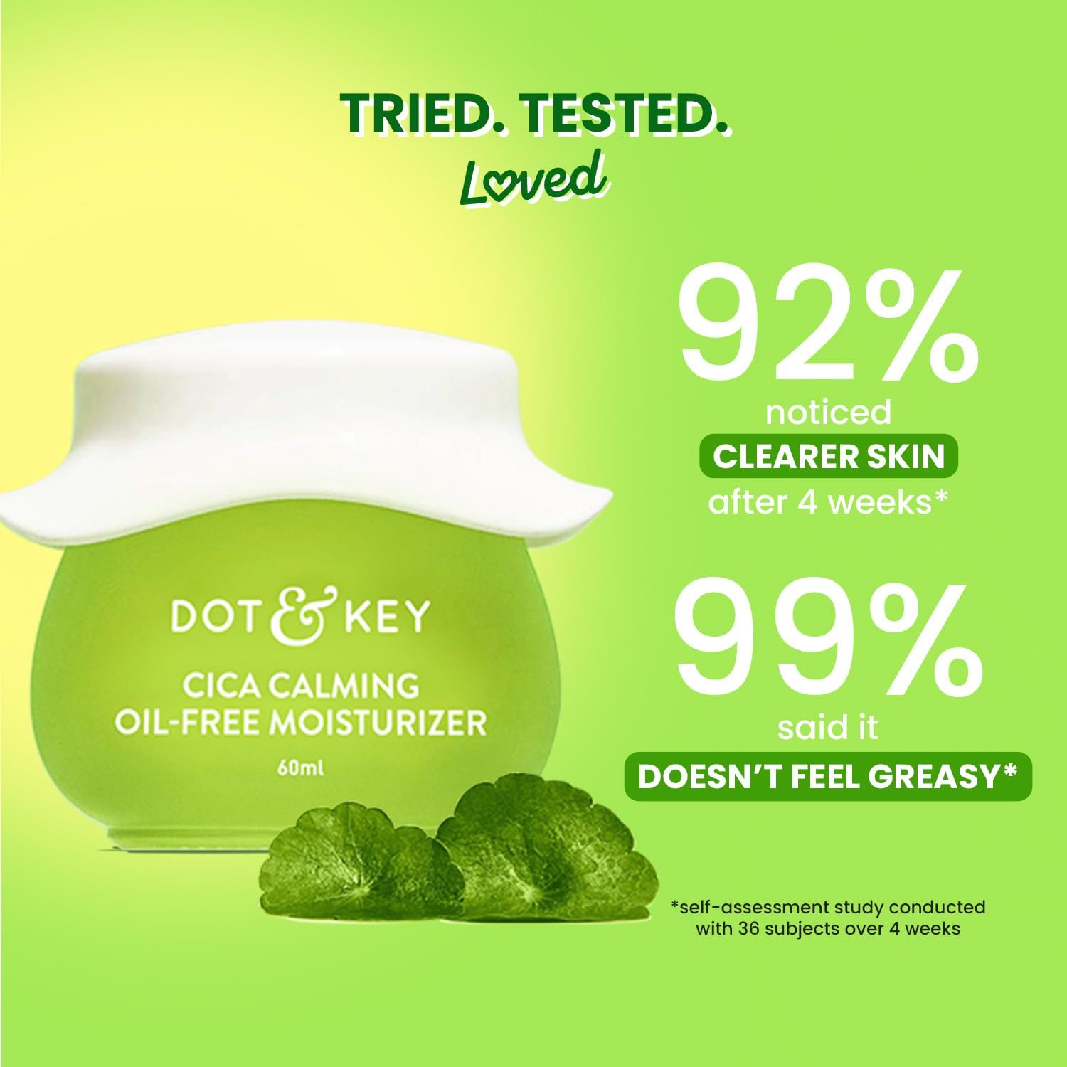 Dot & Key Cica + Niacinamide Oil-Free Gel Moisturizer For Face, Controls Excess Oil, For Oily, Acne-Prone Skin, Reduces Redness & Skin Irritation, Fades Dark Spots & Acne Mark | 60ml thumbnail