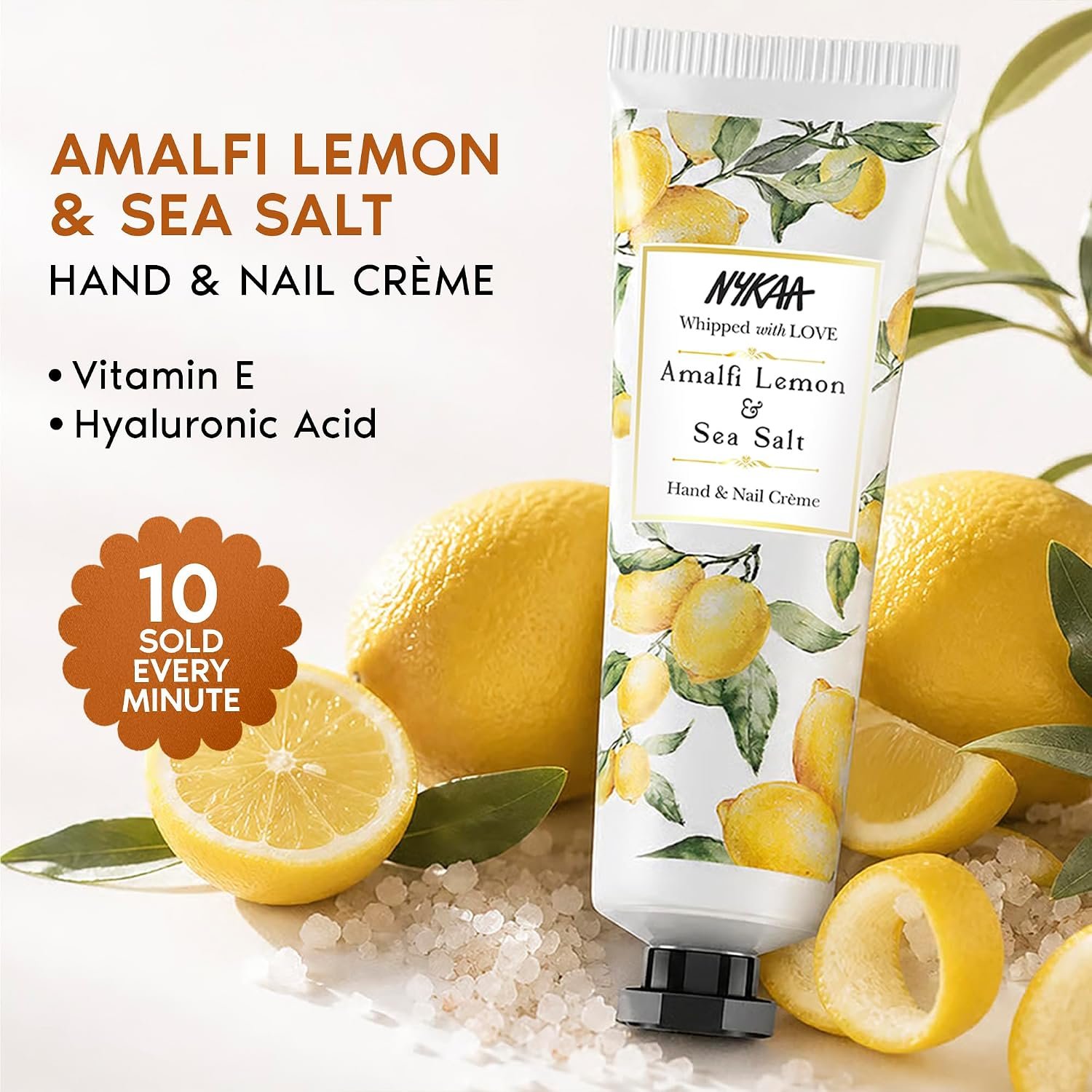 Nykaa Amalfi Lemon & Sea Salt Hand & Nail Creme, 30ml| With Avocado, Almond Oil, Jojoba Oil & Hyaluronic Acid| Moisturises & Nourishes Skin| Combats Dryness| Non-Greasy & Non-Sticky Formula thumbnail