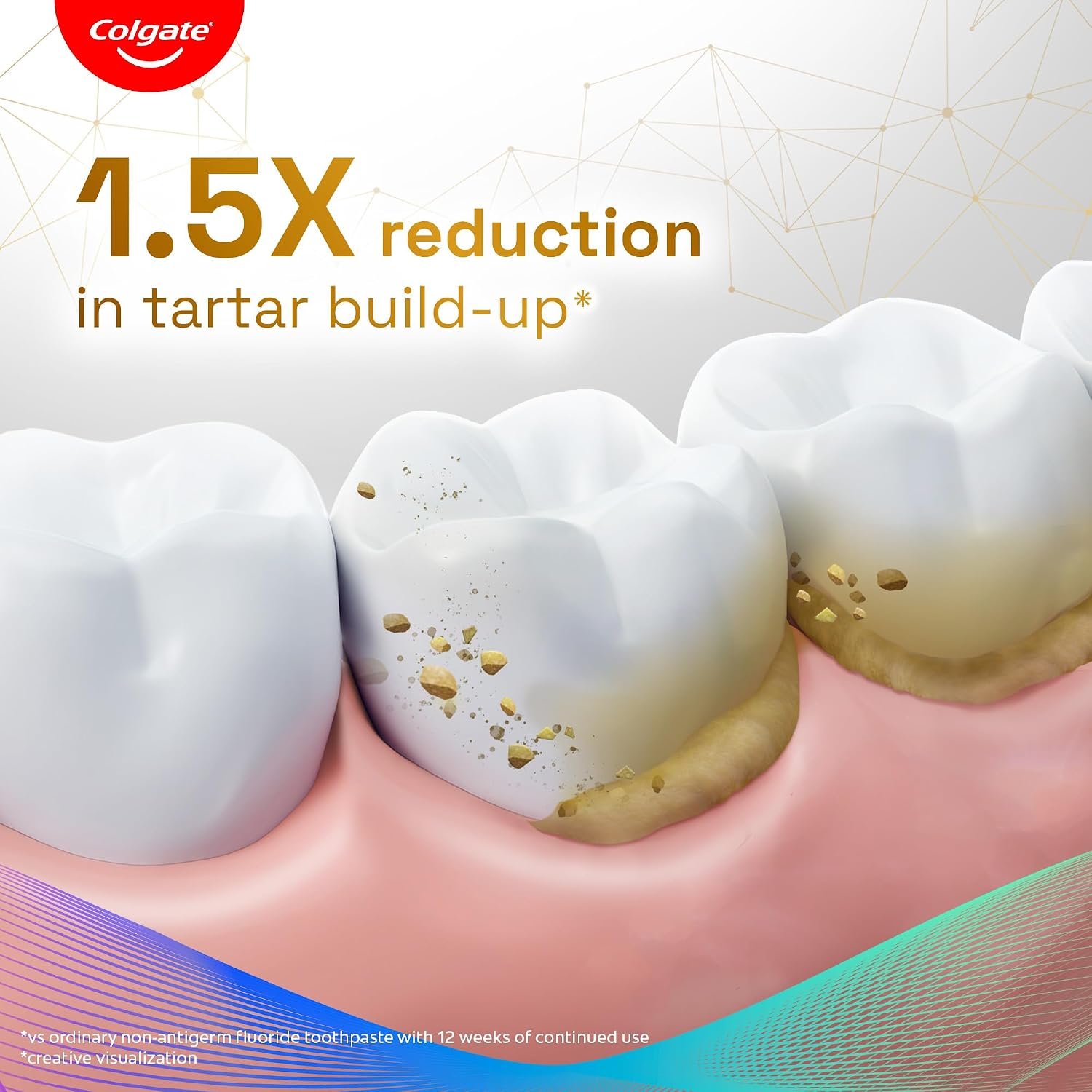 Colgate Total Anti-Tartar Toothpaste | Anti-Germ Tooth Paste | Colgate Paste Toothpaste with 1.5x Better Tartar Reduction (150gm) thumbnail