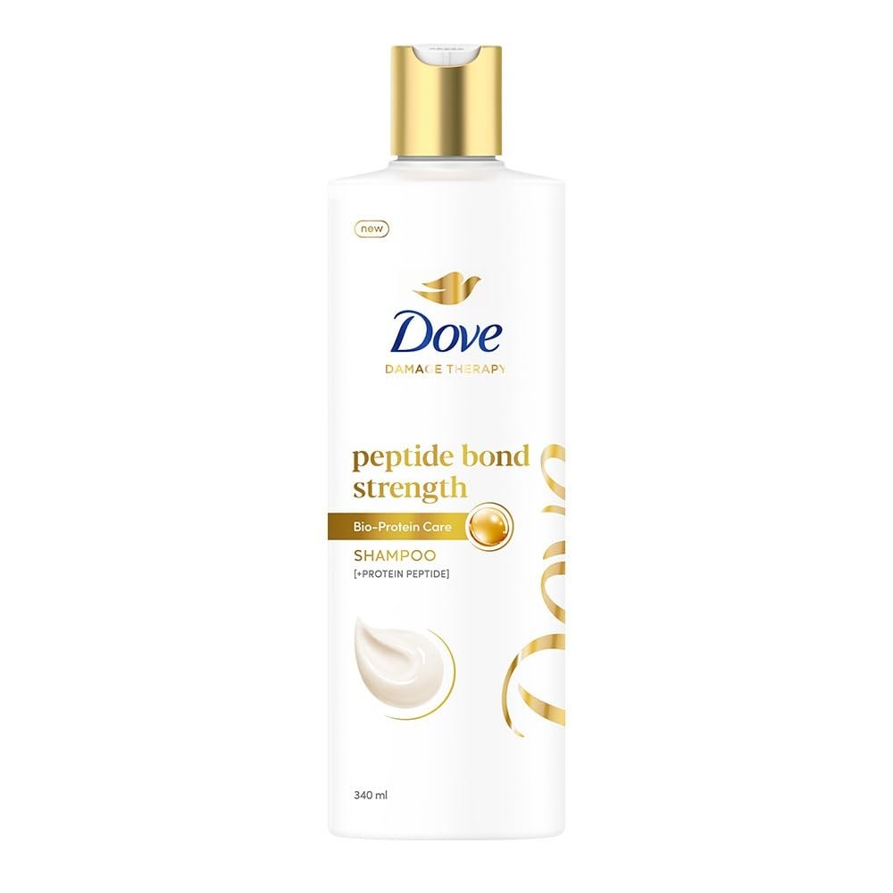 Dove Peptide Bond Strength Shampoo for Dry & Damaged Hair - 340 ml | Enriched with PROTEIN PEPTIDES | Reconstructs broken Bonds for 20X Stronger Hair