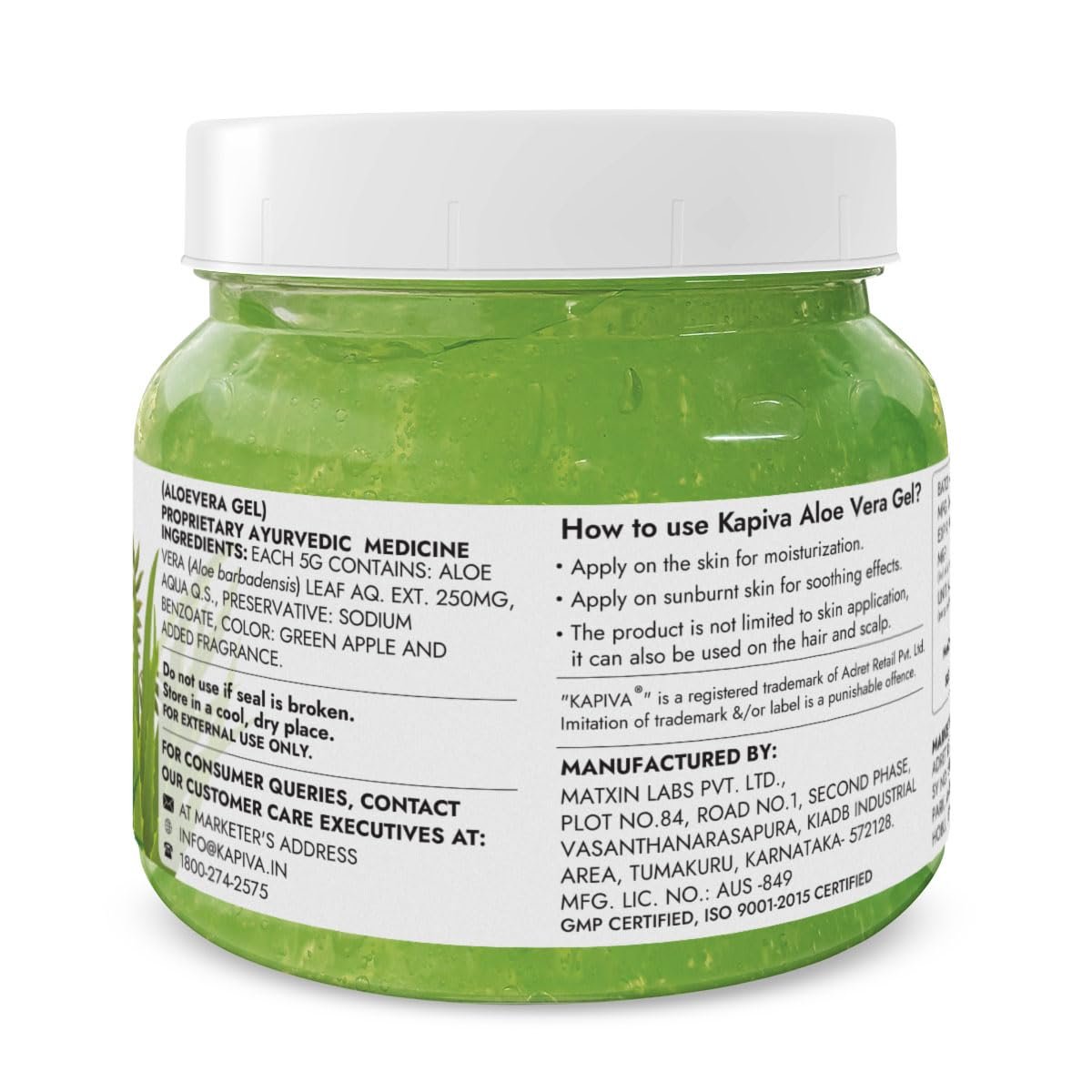 Kapiva Pure Aloe Vera Skin Gel 500g For Face & Hair | Hydrating, Moisturizing, Soothing Skin | Multipurpose Gel thumbnail