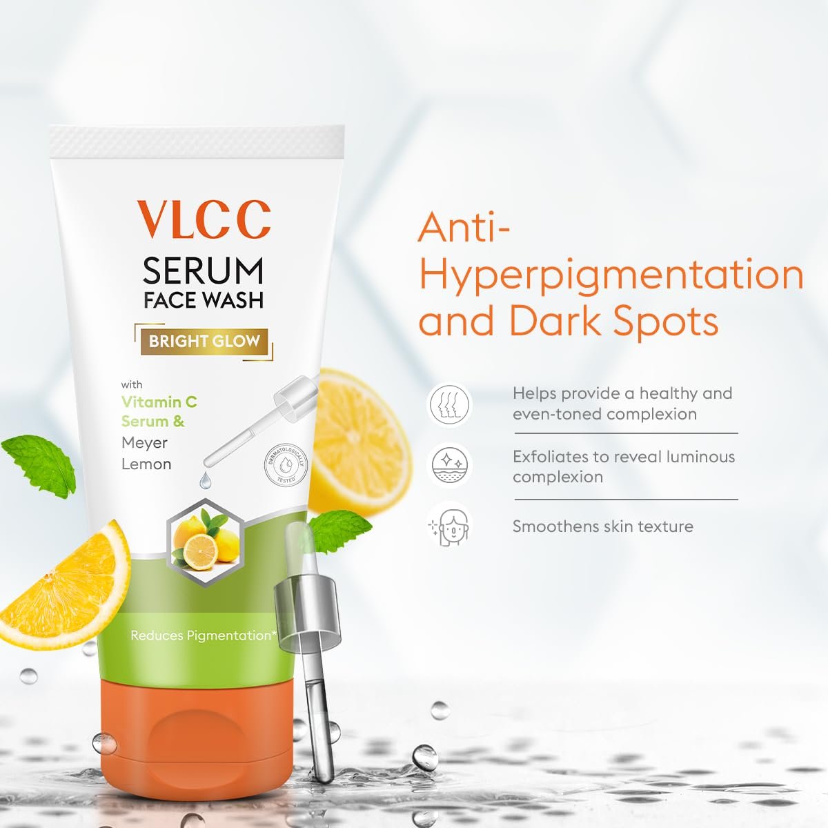 VLCC Vitamin C & Meyer Lemon Serum Facewash - 150 ml to Reduce Pigmentation & Brighten for AM | with Free Hyaluronic Acid & Aloe Vera Serum Facewash - 150 ml thumbnail