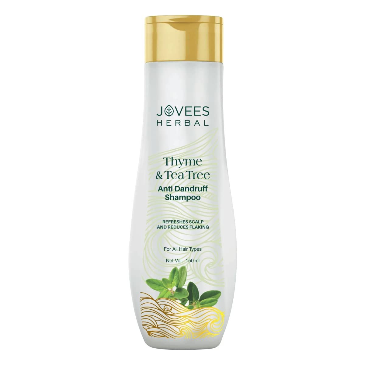 Jovees Herbal Thyme & Tea Tree Anti Dandruff Shampoo | With Tea Tree, Thyme & Lemon Extract | For All Hair Type | Prevents Dandruff & Dry Scalp | For Men & Women- 150ml