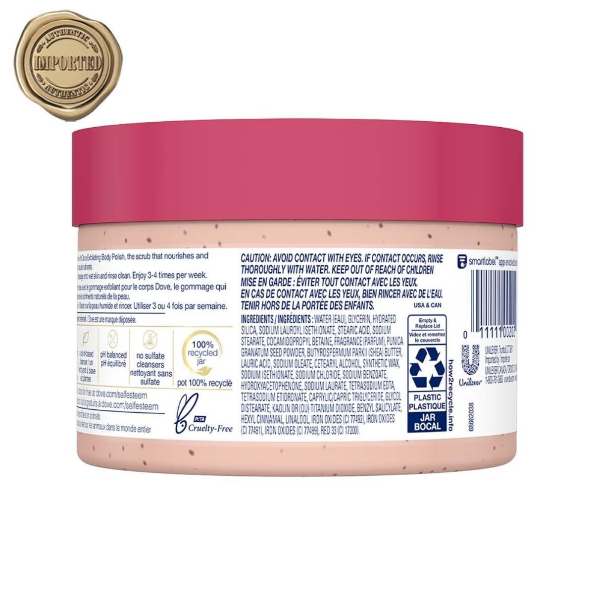 Dove Body Polish Exfoliating Scrub, Moisturizing Shea Butter and Pomegranate Seeds | Nourishes & Conditions Soft Skin | Sulphate Free, 298gm. thumbnail