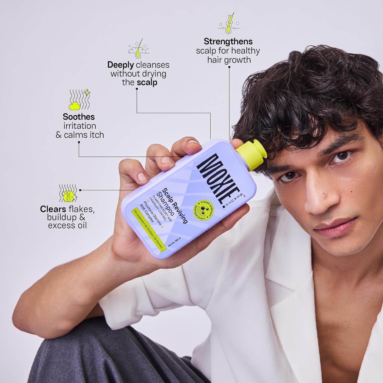Moxie Beauty Scalp Reviving Anti-Dandruff Shampoo | AHA-BHA | 120ml An AHA-BHA and piroctone olamine complex that gives a clarifying reset and lasting dandruff control thumbnail